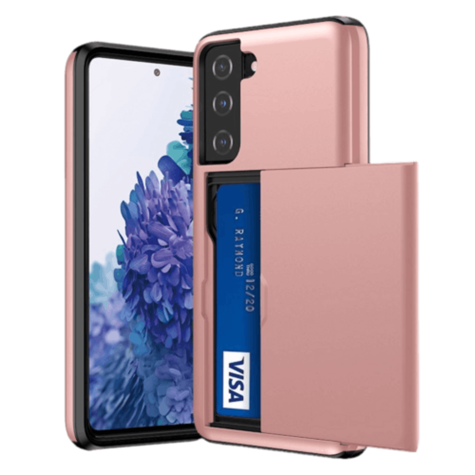 Slide Case Samsung Galaxy S22 Hoesje met Pashouder Roségoud