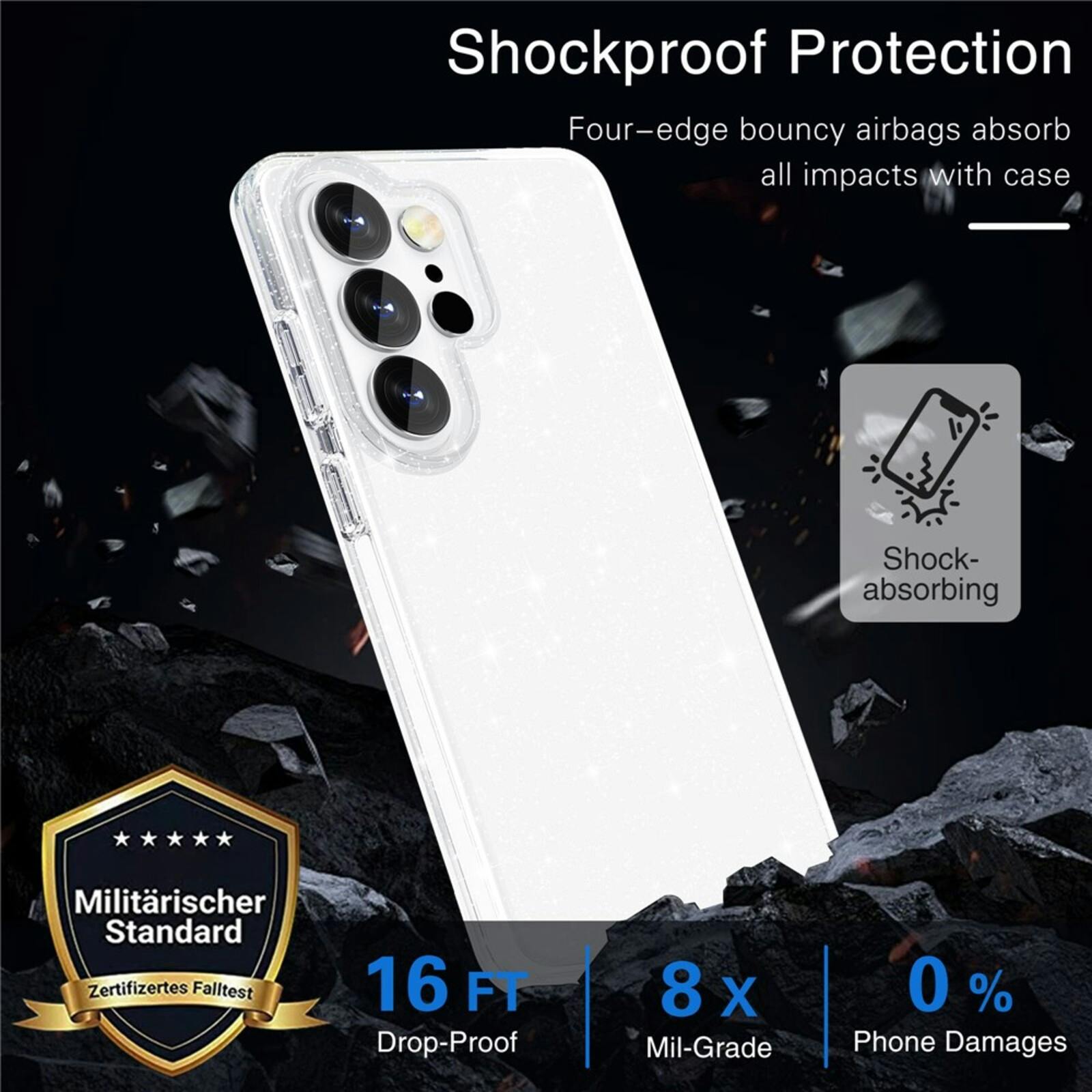 CaseBody Samsung Galaxy S26 Ultra Glitz Beschermhoesje Goud