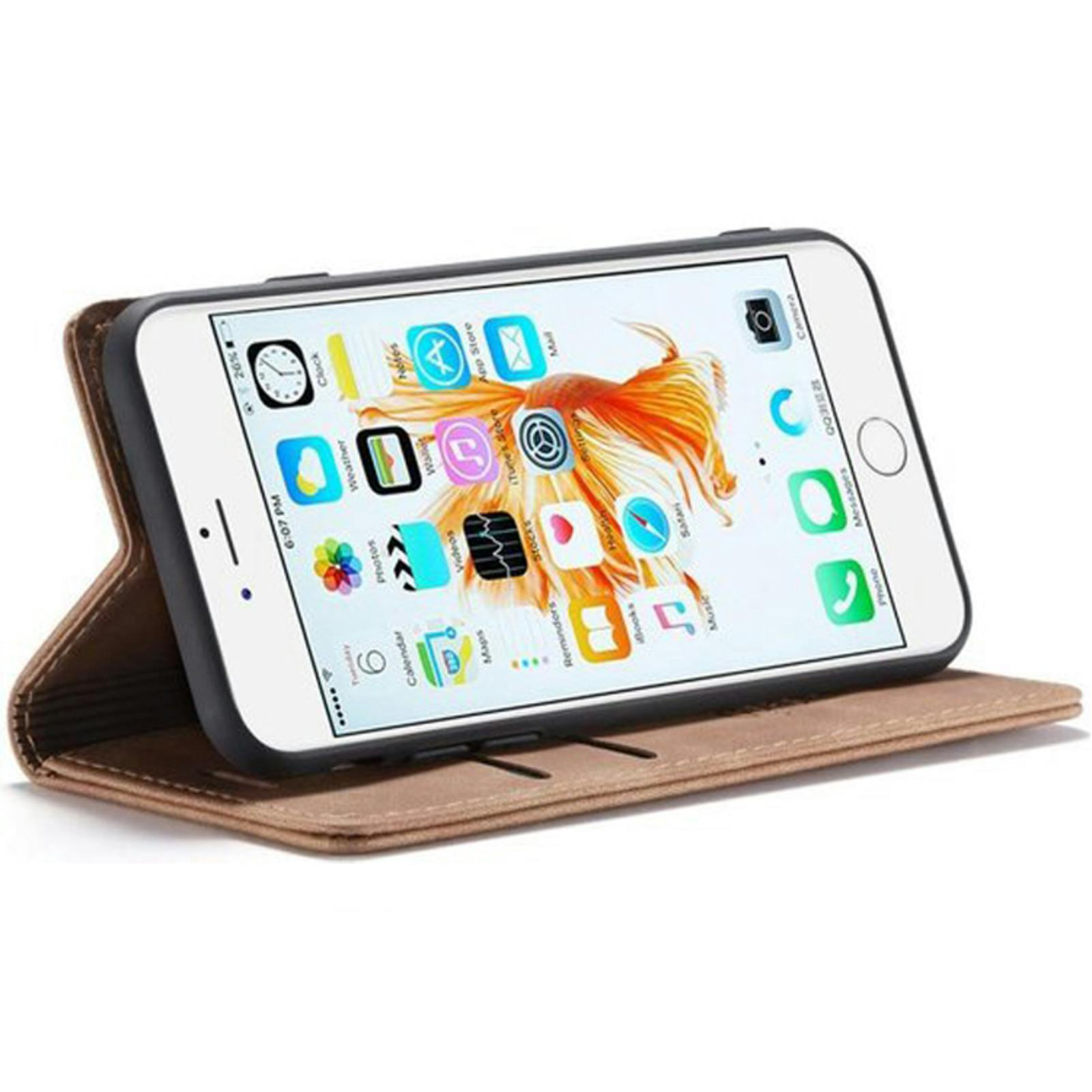 Caseme iPhone 6 Plus / 6s Plus Business Wallet Bookcase Hoesje Bruin