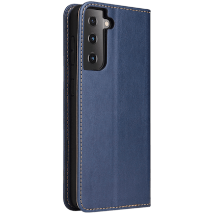 Fierre Shann Samsung Galaxy S21 Plus Slim Wallet Hoesje Blauw