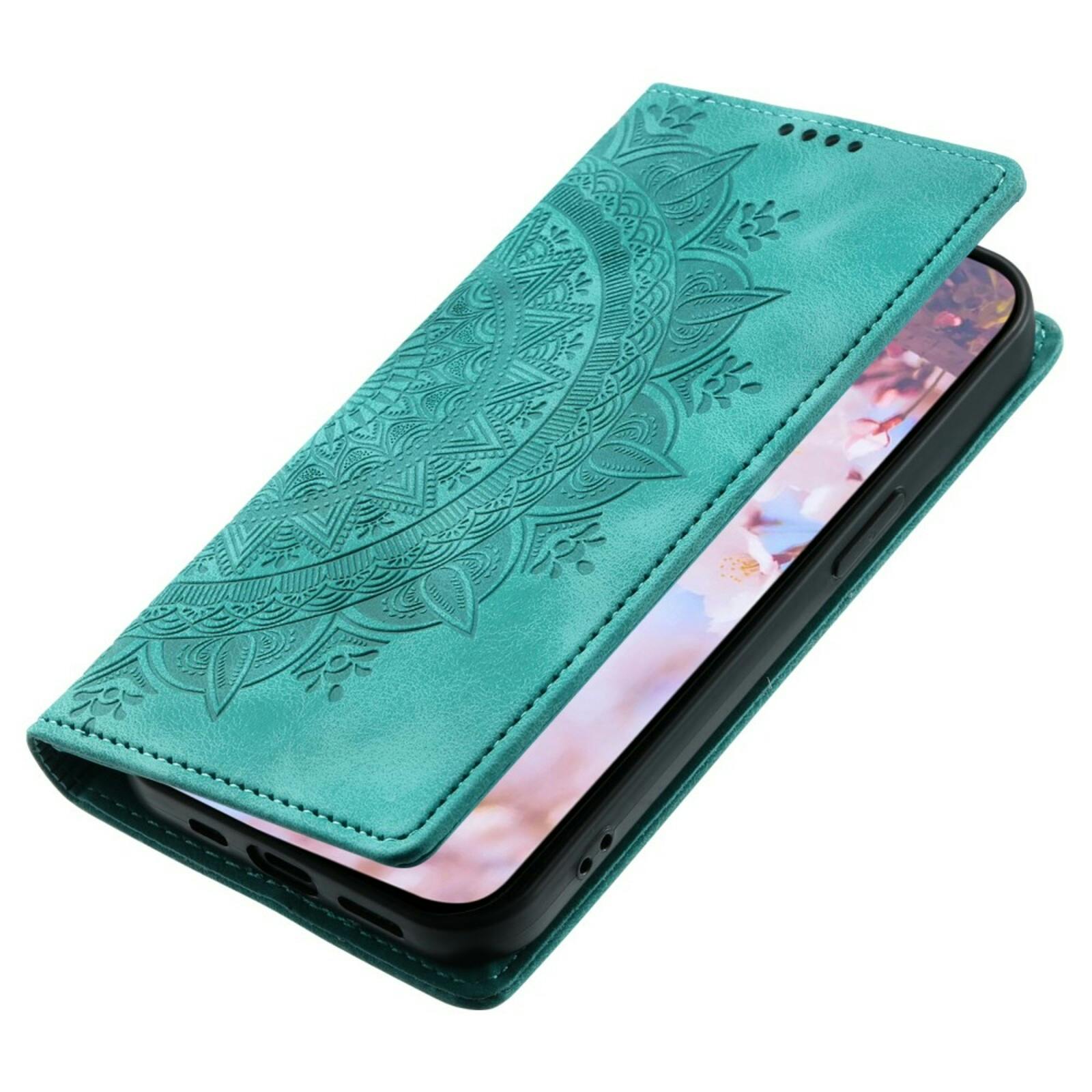 Comfycase Samsung Galaxy A54 Zacht Mandala Book Hoesje Groen