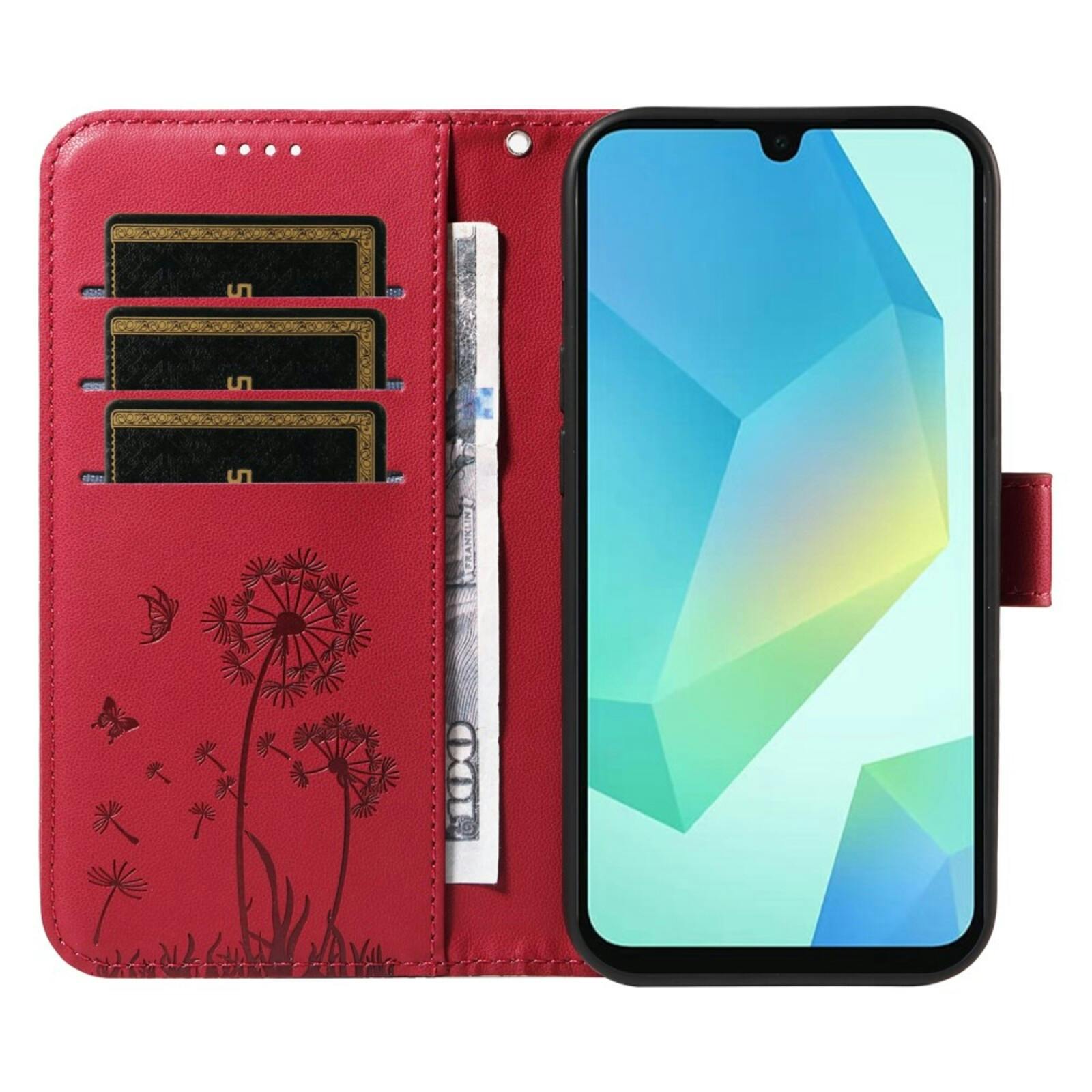 Comfycase Samsung A26 5G / A16 5G Dandelion Bookcase Hoesje Rood