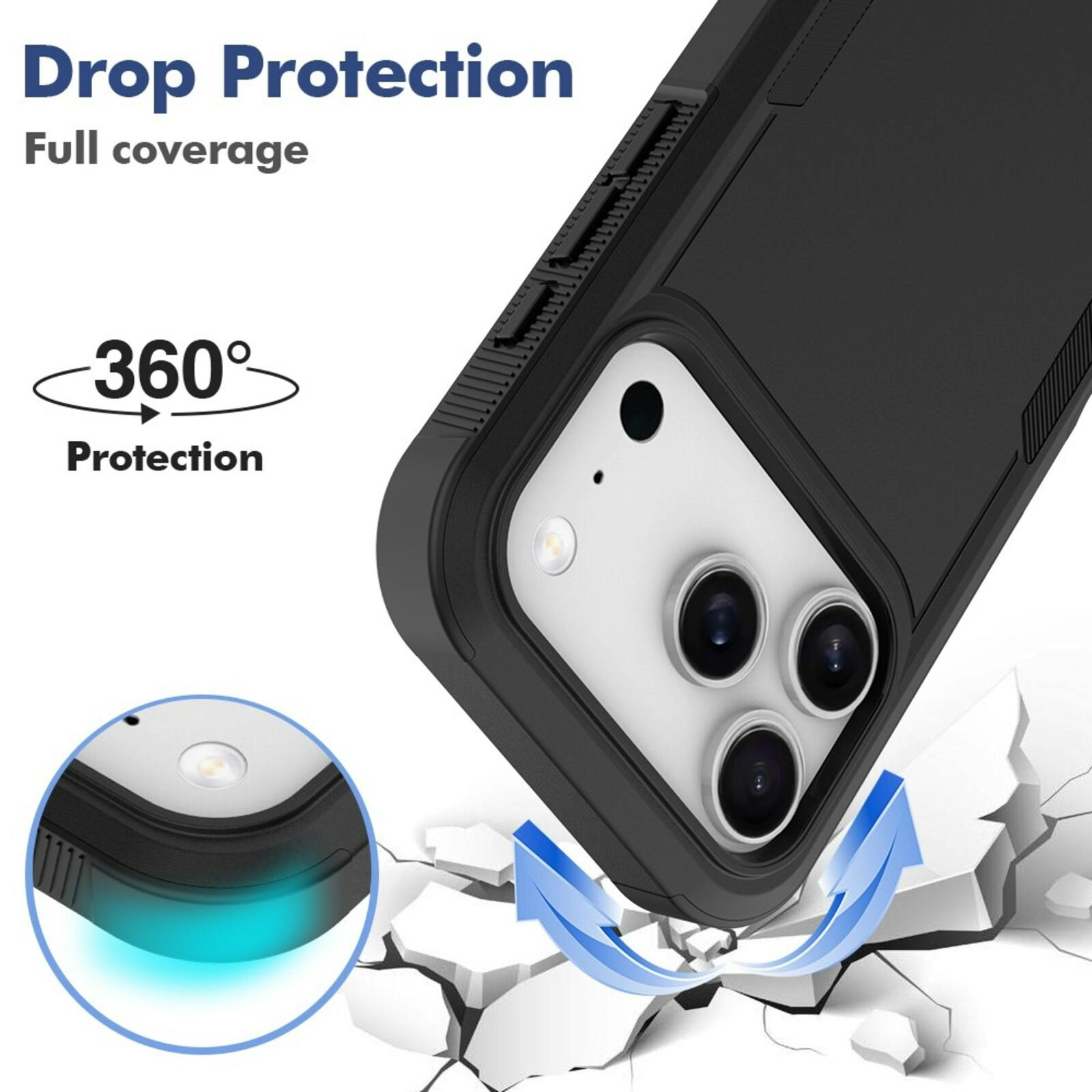 CaseBody Apple iPhone 17 Pro / 18 Pro Rugged Armor Back Cover Zwart