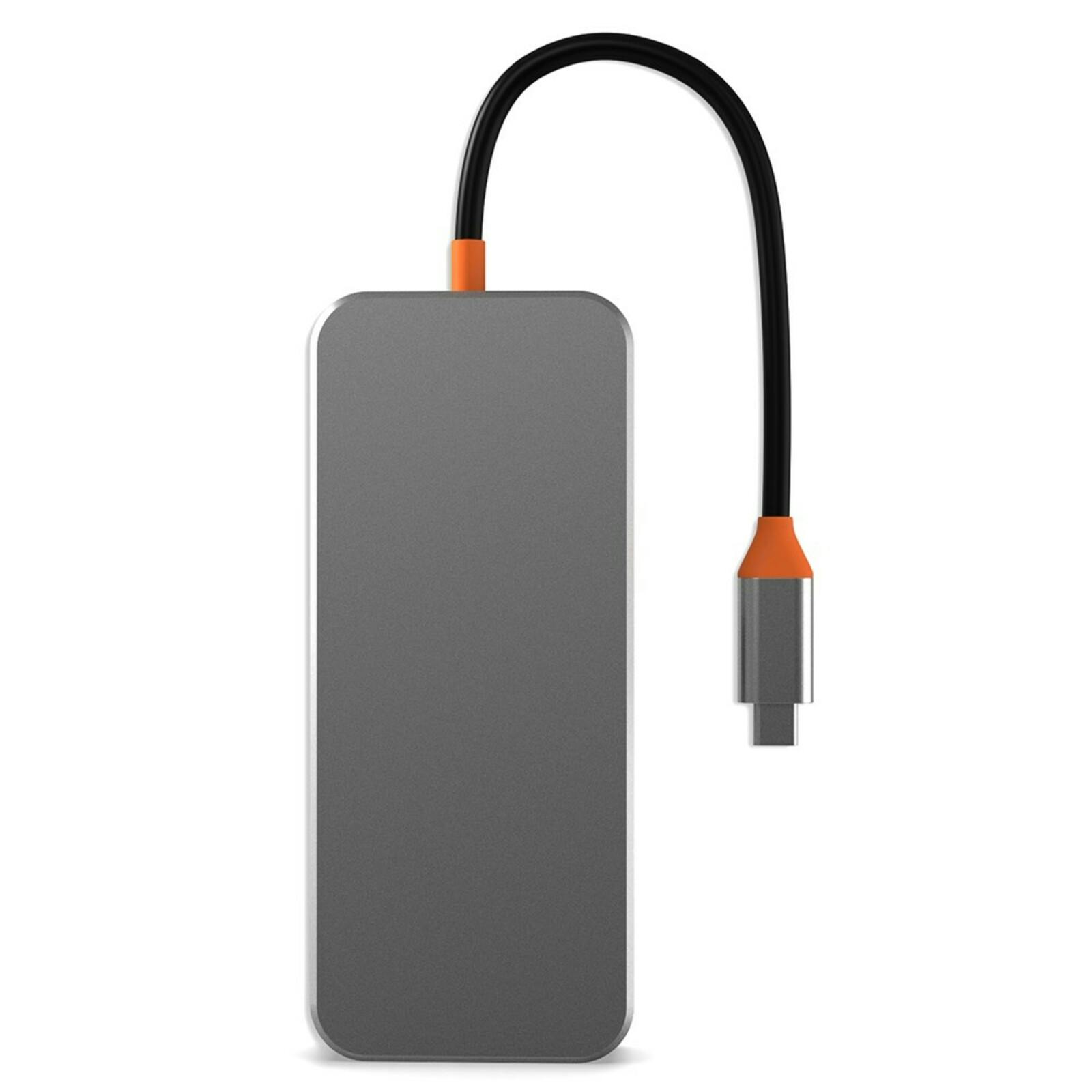 Mocaa SW8V 8-in-1 Type-C USB-Hub Zwart 15cm