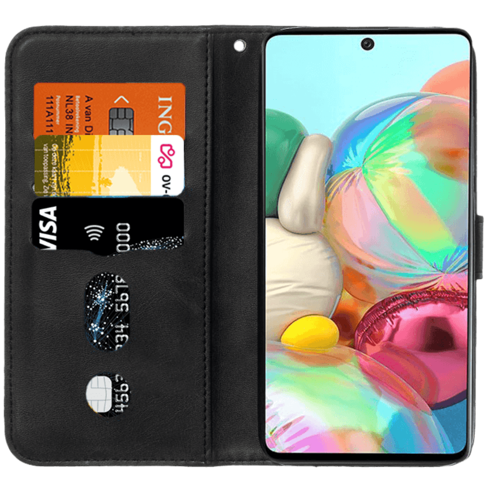 CaseBody Samsung Galaxy A71 Zipper Portemonnee Hoesje Zwart