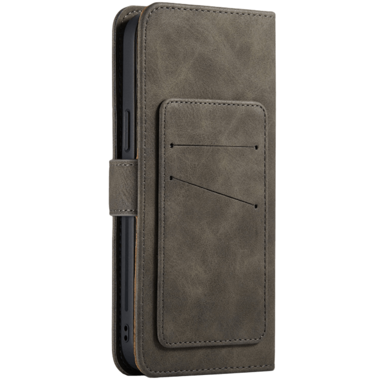 Mocaa iPhone 12 Pro Max Vintage 2-in-1 Wallet Hoesje Grijs