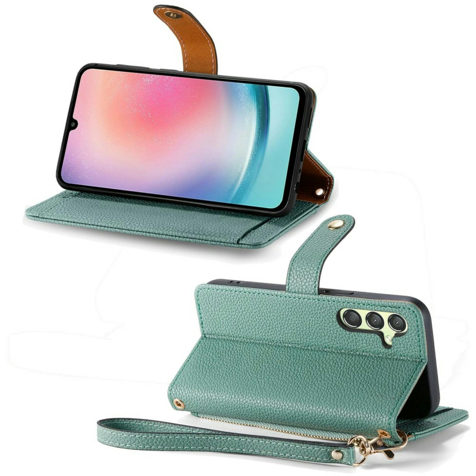 Mocaa Samsung Galaxy A25 Love Heart Wallet Hoesje Groen