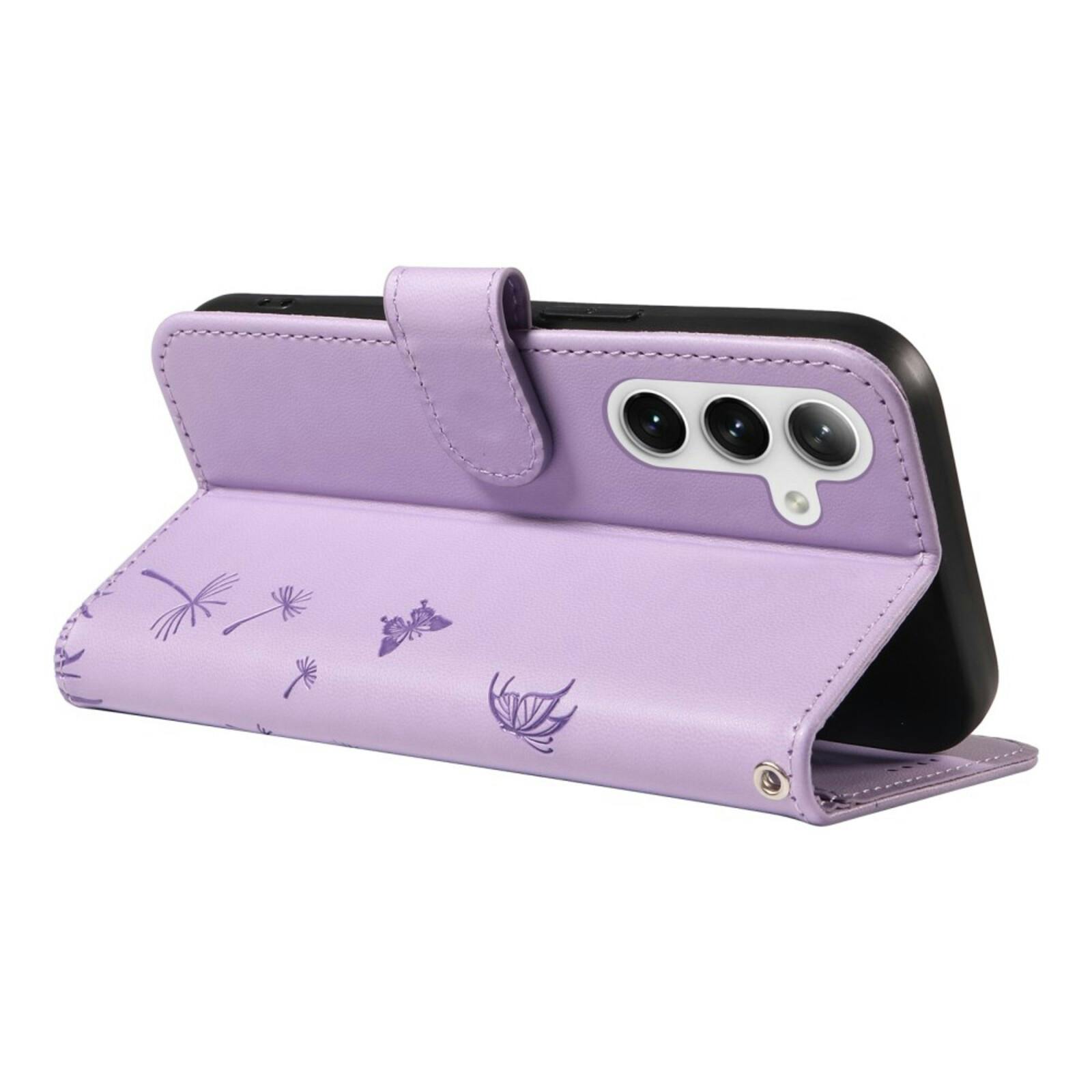 Comfycase Samsung S25 Plus / S24 Plus Dandelion Bookcase Hoesje Paars