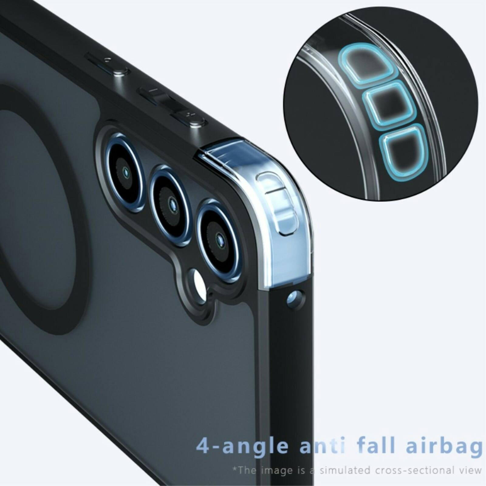 Mocaa Samsung Galaxy A55 Slim Anti-Shock Magsafe Hoesje Zwart