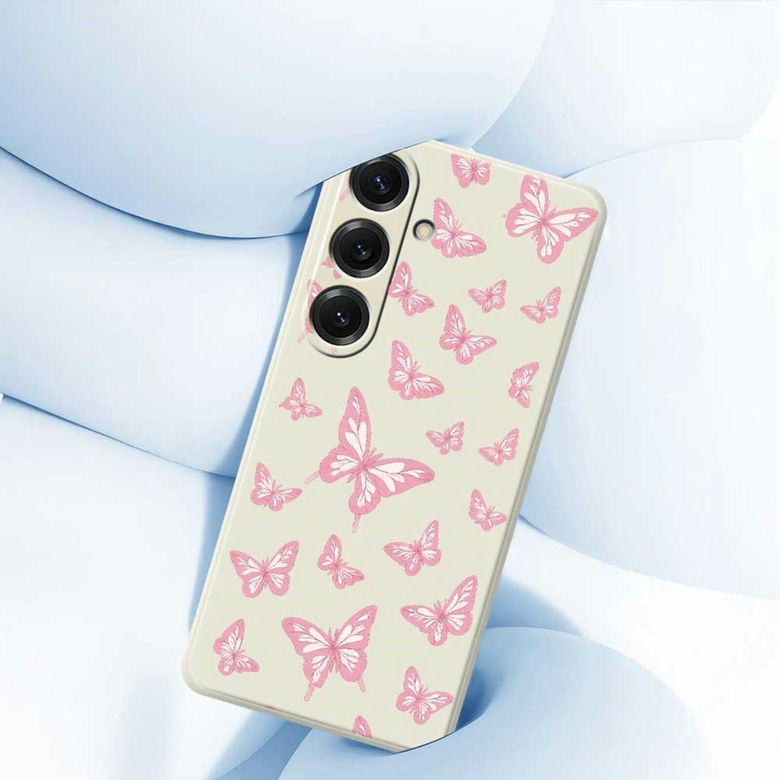 Mocaa Samsung Galaxy S25 Beschermhoesje Vlinders Meerkleurig