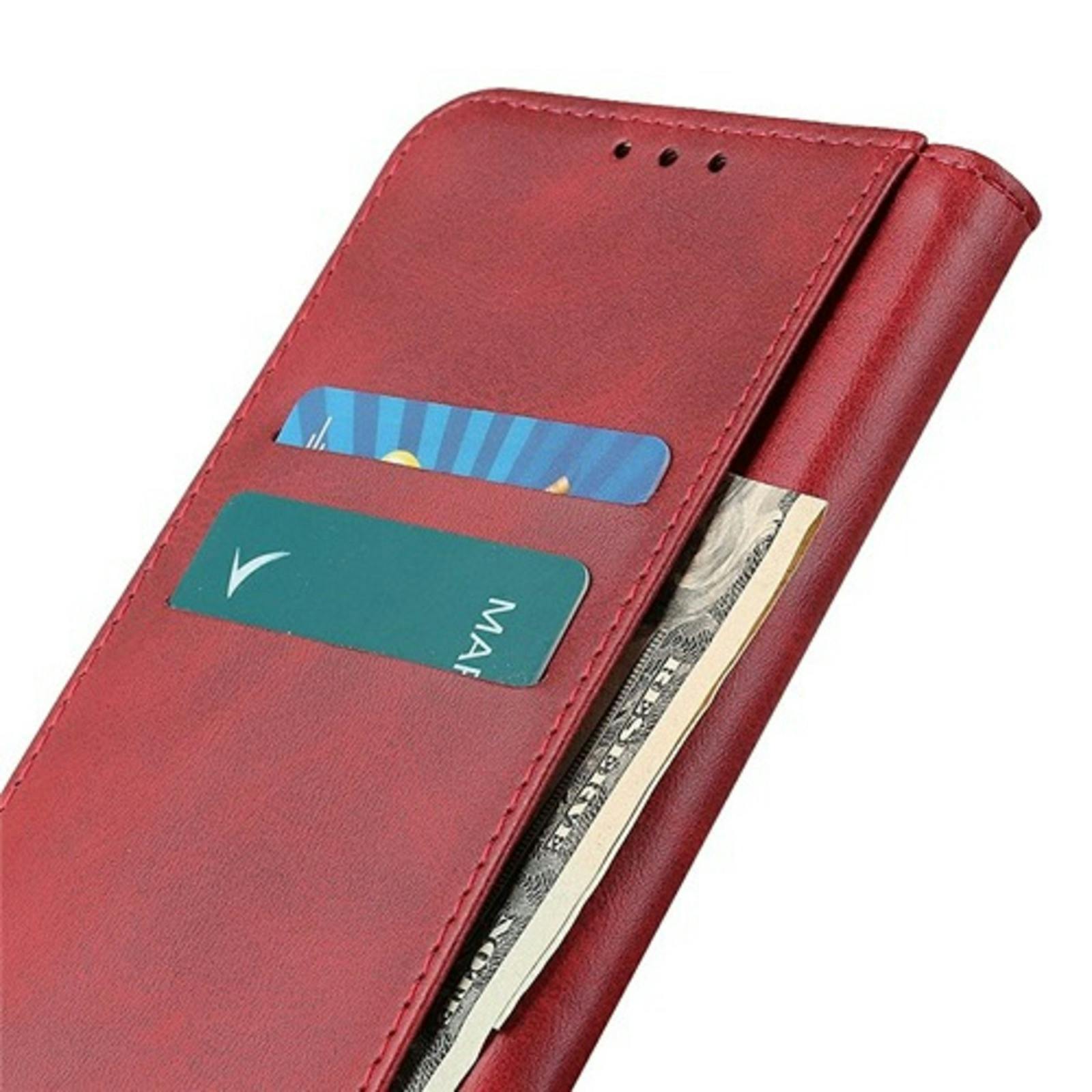 CaseBody Samsung Galaxy A56 Real Leather Wallet Hoesje Rood