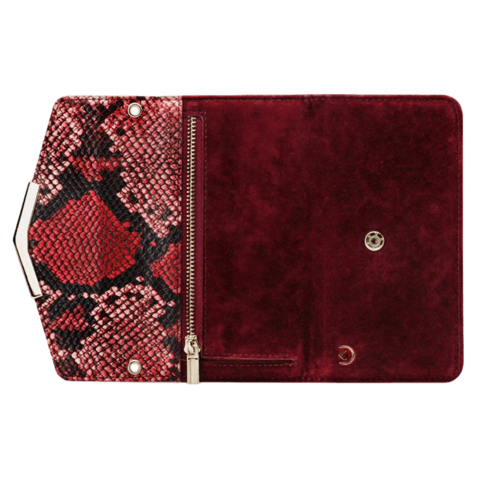 Mobilize Samsung Galaxy A20e Velvet Clutch Red Snake Rood