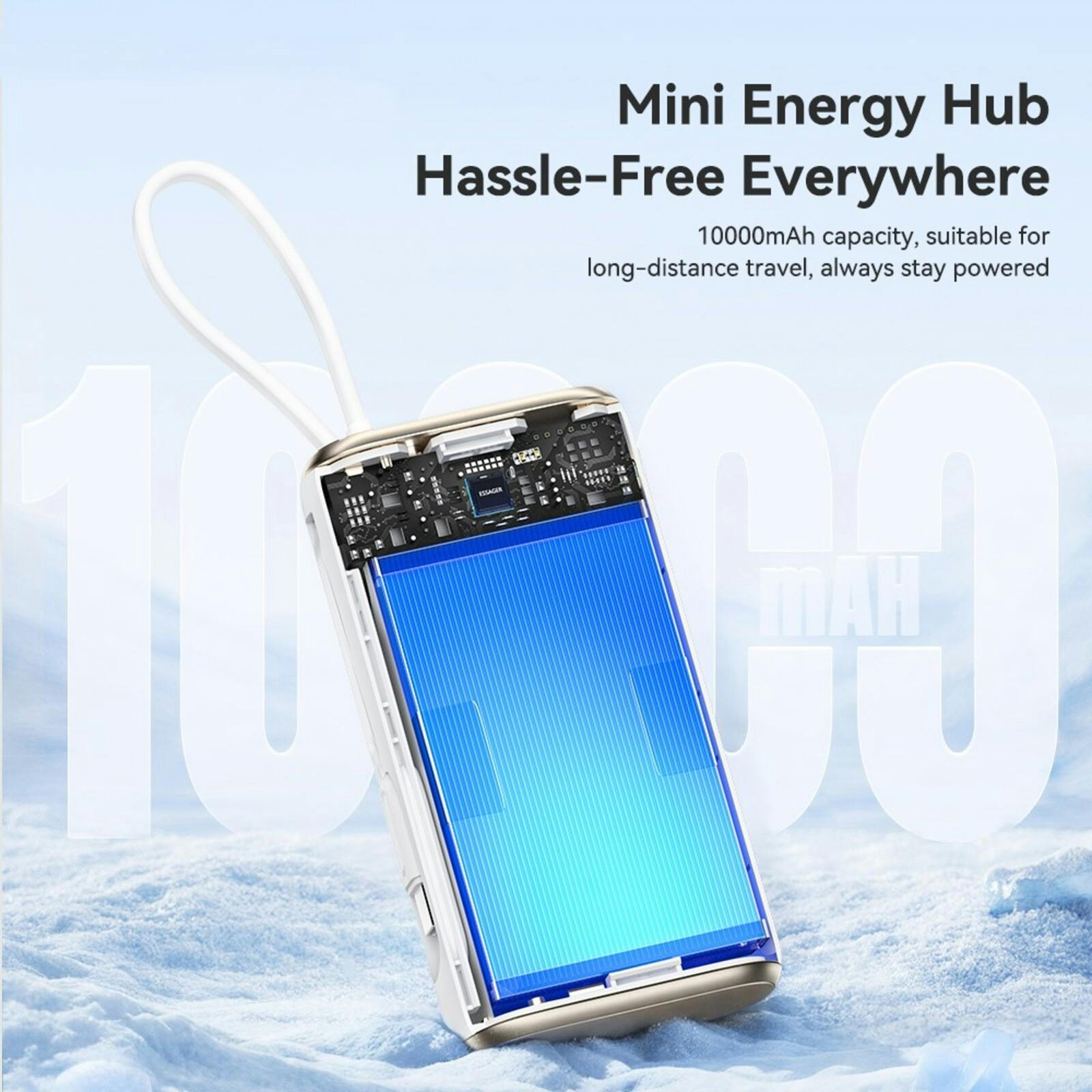 Essager PD 30W Powerbank met Wireless Apple Watch Lader 10.000mAh Zwart