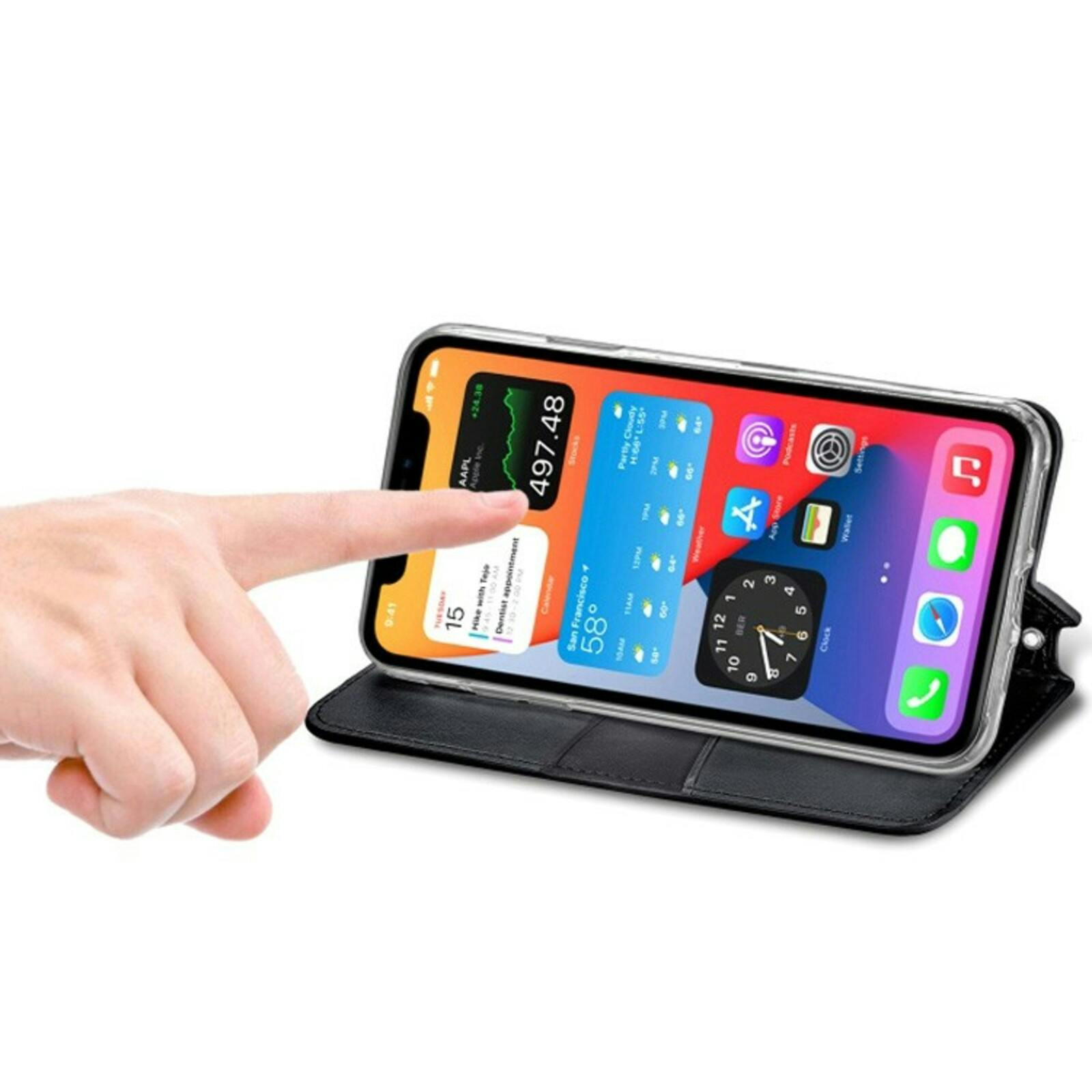 Mocaa iPhone 12 (Pro) Designz Magnetic Mandala Wallet Case Zwart