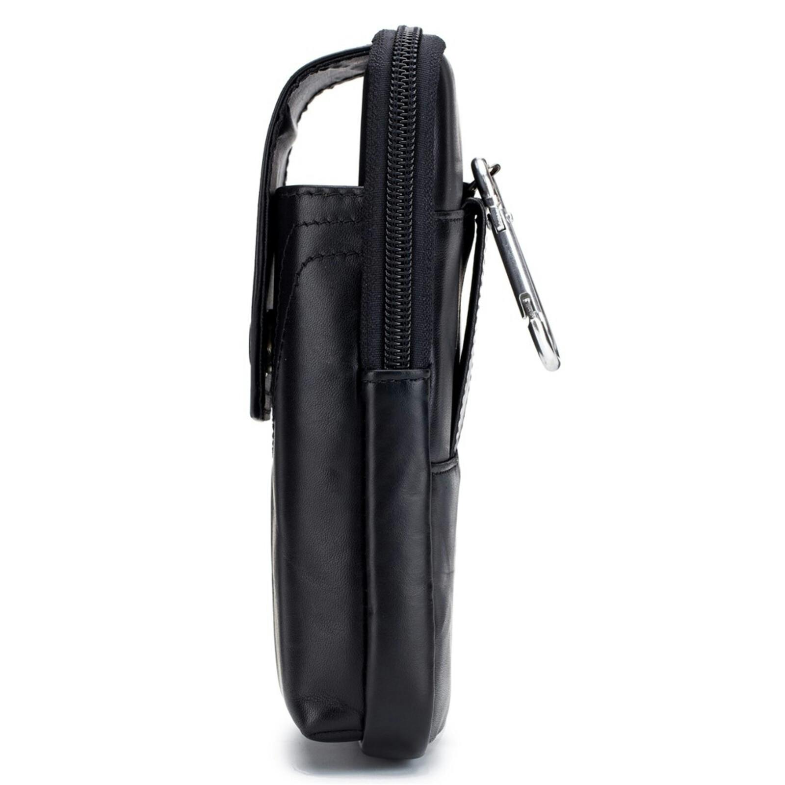 Bullcaptain Vertical Leather Smartphone Pouch Zwart L