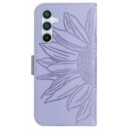 Mocaa Samsung Galaxy A55 Sunflower Bookcase met Koord Paars