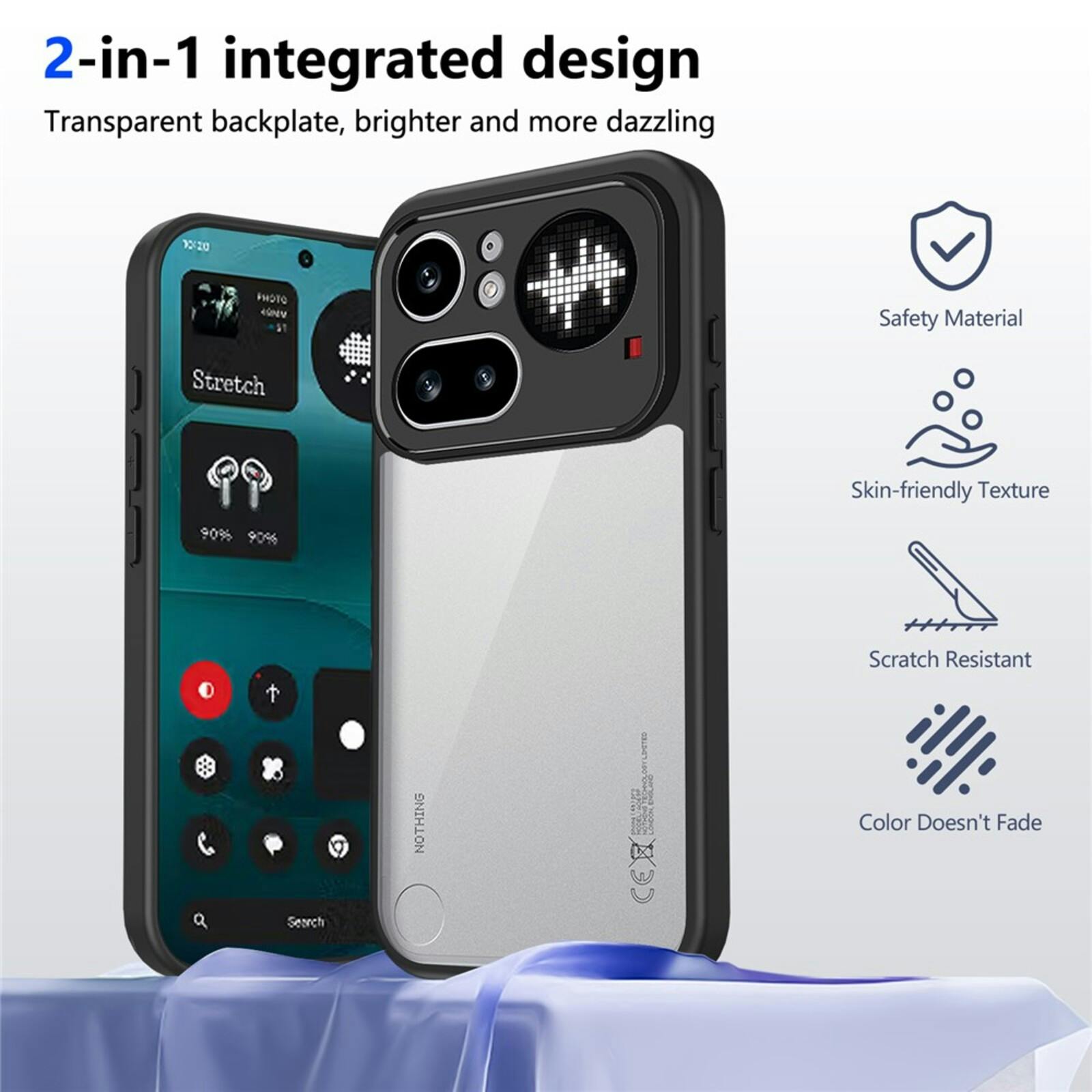 TwoTone Nothing Phone (4a) Pro Backcover Zwart