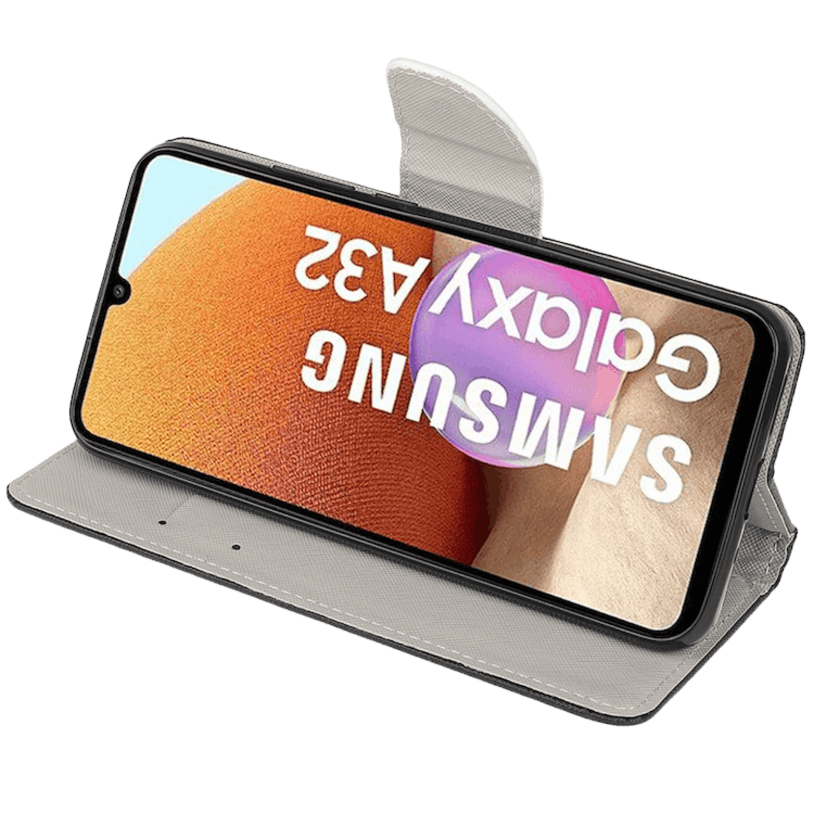 Comfycase Samsung Galaxy don't touch my bookcase telefoonhoesje Zwart