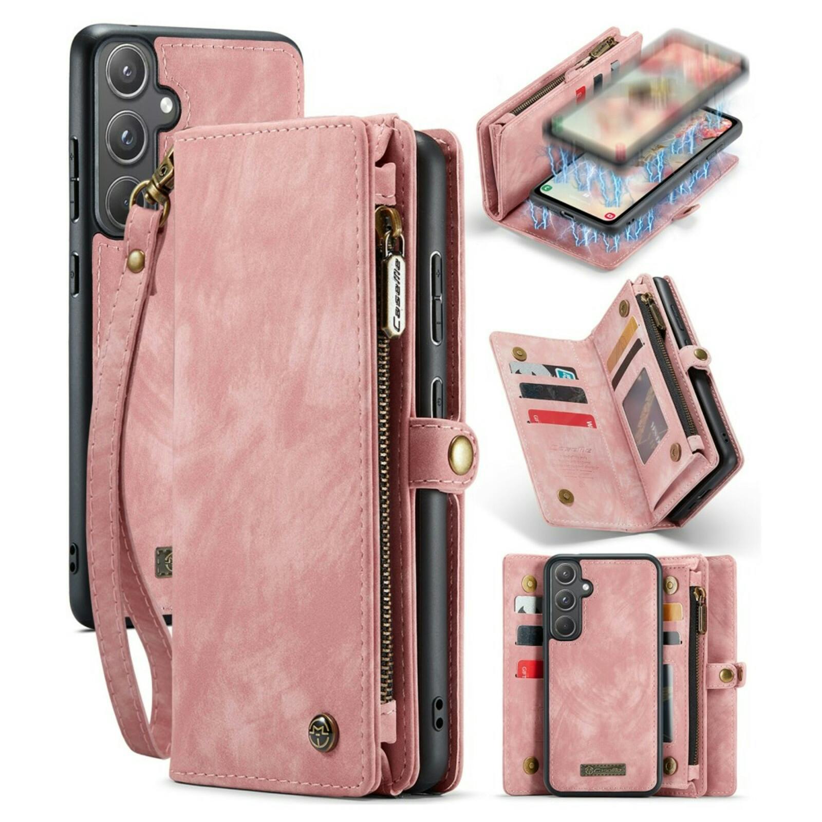 Caseme Samsung A55 Vintage Wallet Hoesje Roze