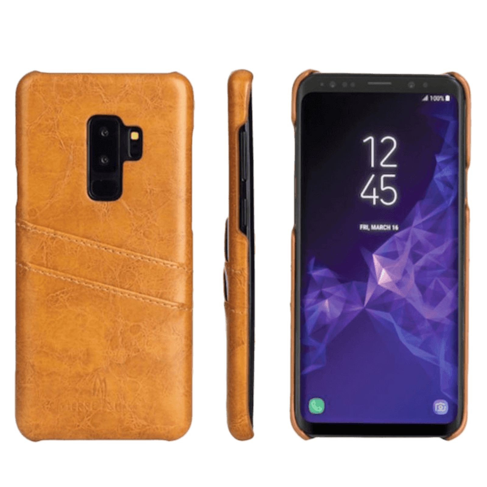 Fierre Shann Samsung Galaxy S9 Luxe Handgemaakt Hoesje Met Pasruimte Bruin