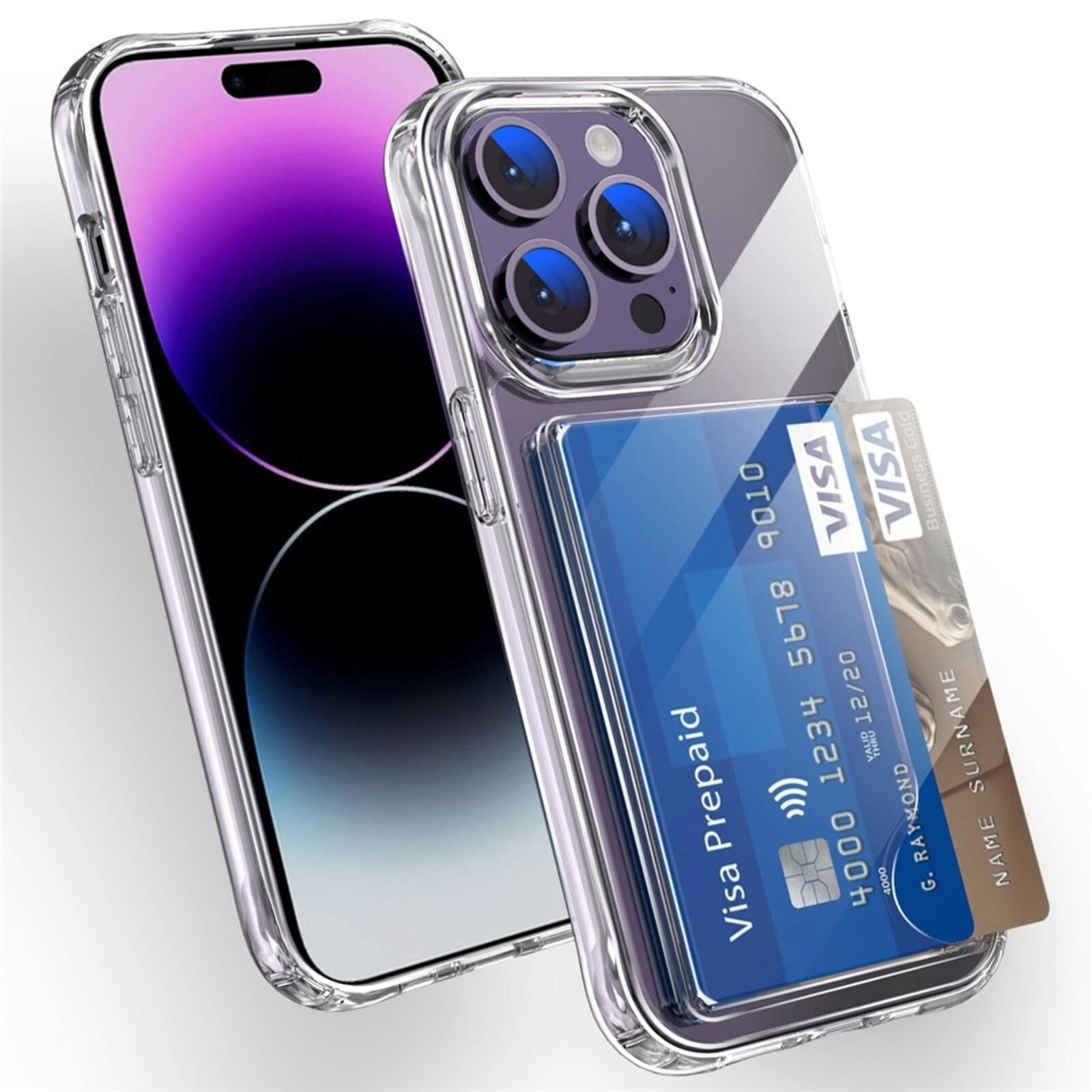 CaseBody Apple iPhone 15 Pro Shockproof Hoesje met Pasruimte Transparant