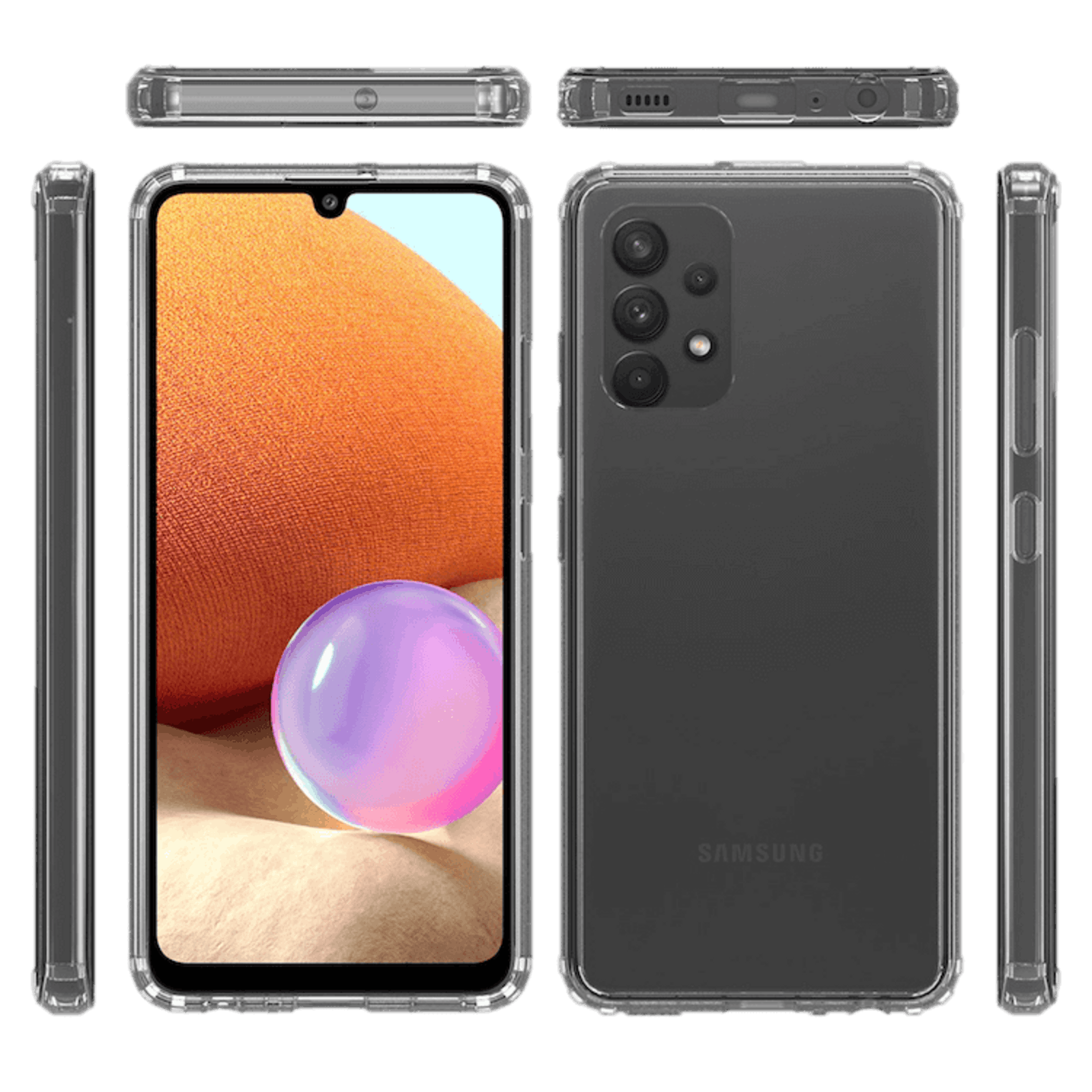 CaseBody Samsung Galaxy A32 4G Clear Guard Hoesje Transparant