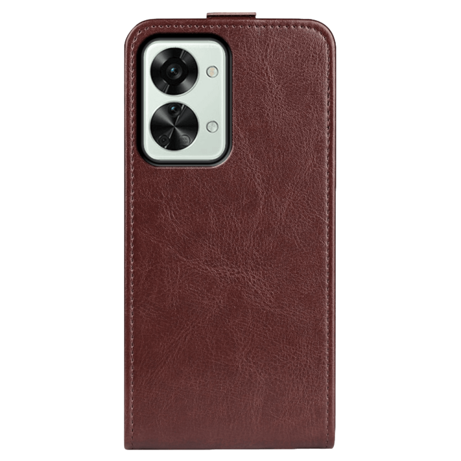 Comfycase OnePlus Nord 2T Verticale Flip Cover met Pasruimte Bruin