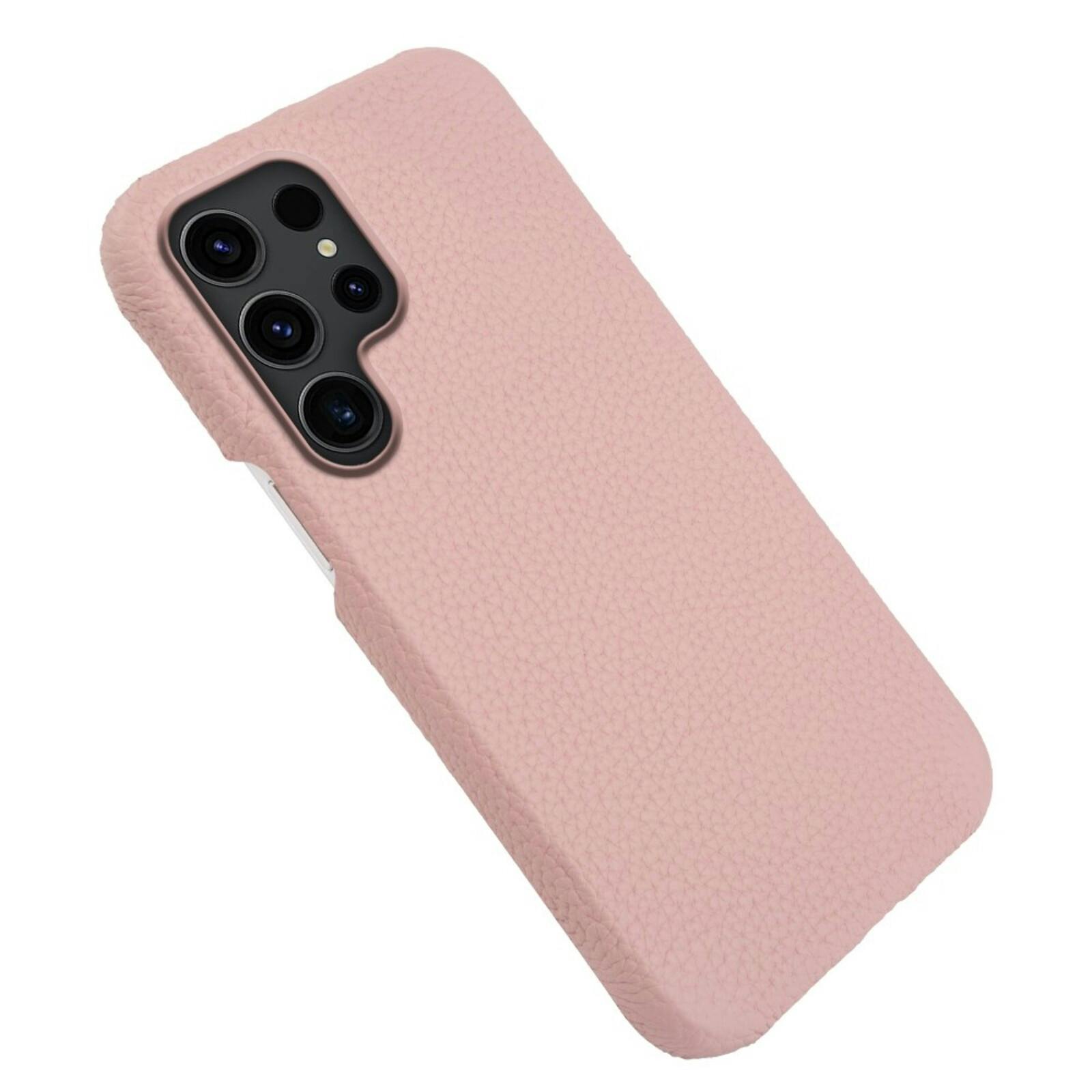 Fashion Samsung Galaxy S26 Ultra Magnetisch Hoesje Echt Leer Roze