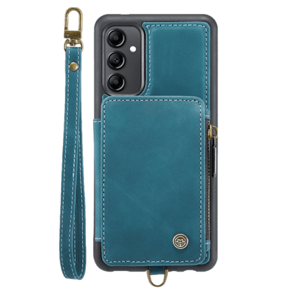 Caseme Samsung Galaxy A34 Zipper pocket wallet hoesje Blauw