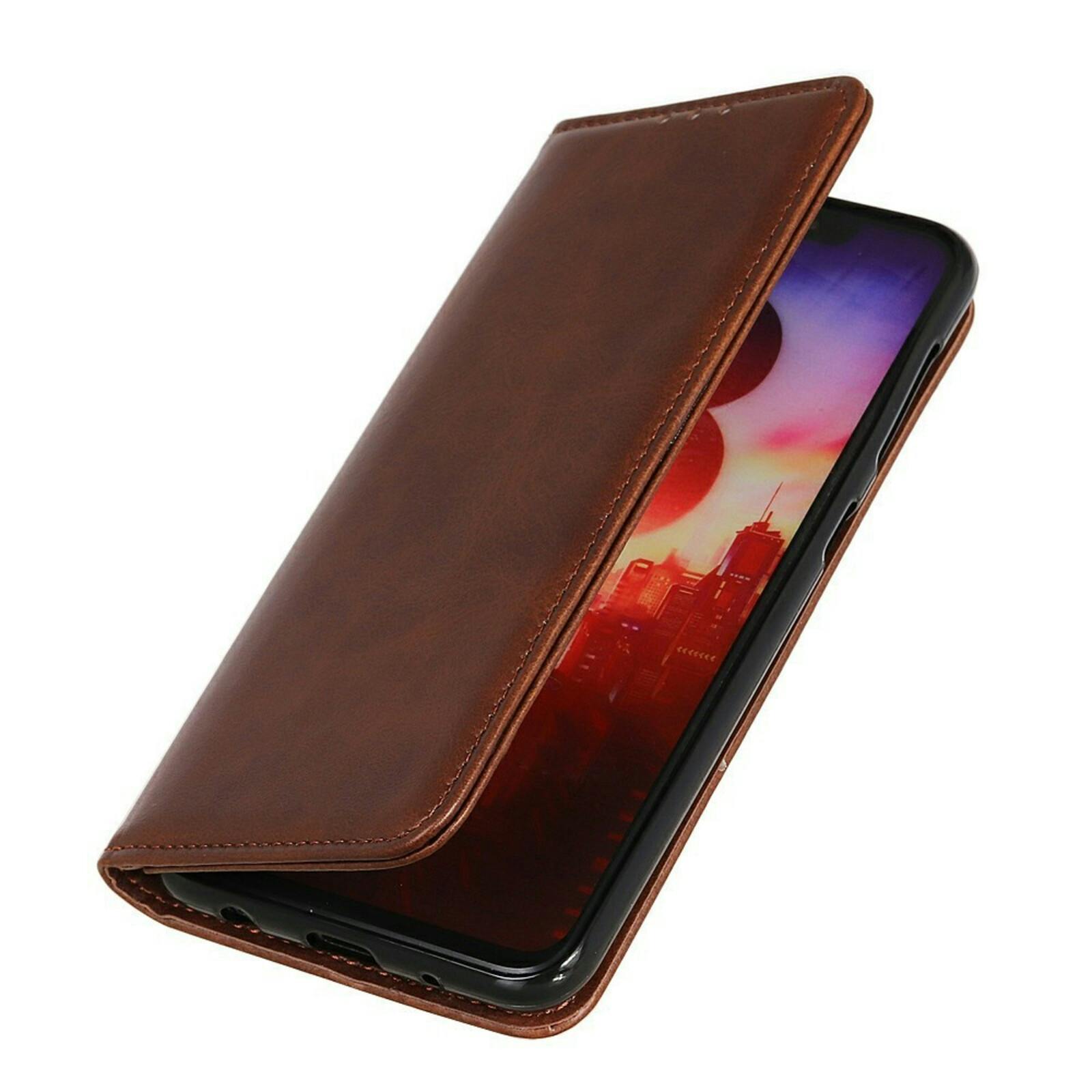 CaseBody Apple iPhone 17 Real Leather Wallet Hoesje Bruin