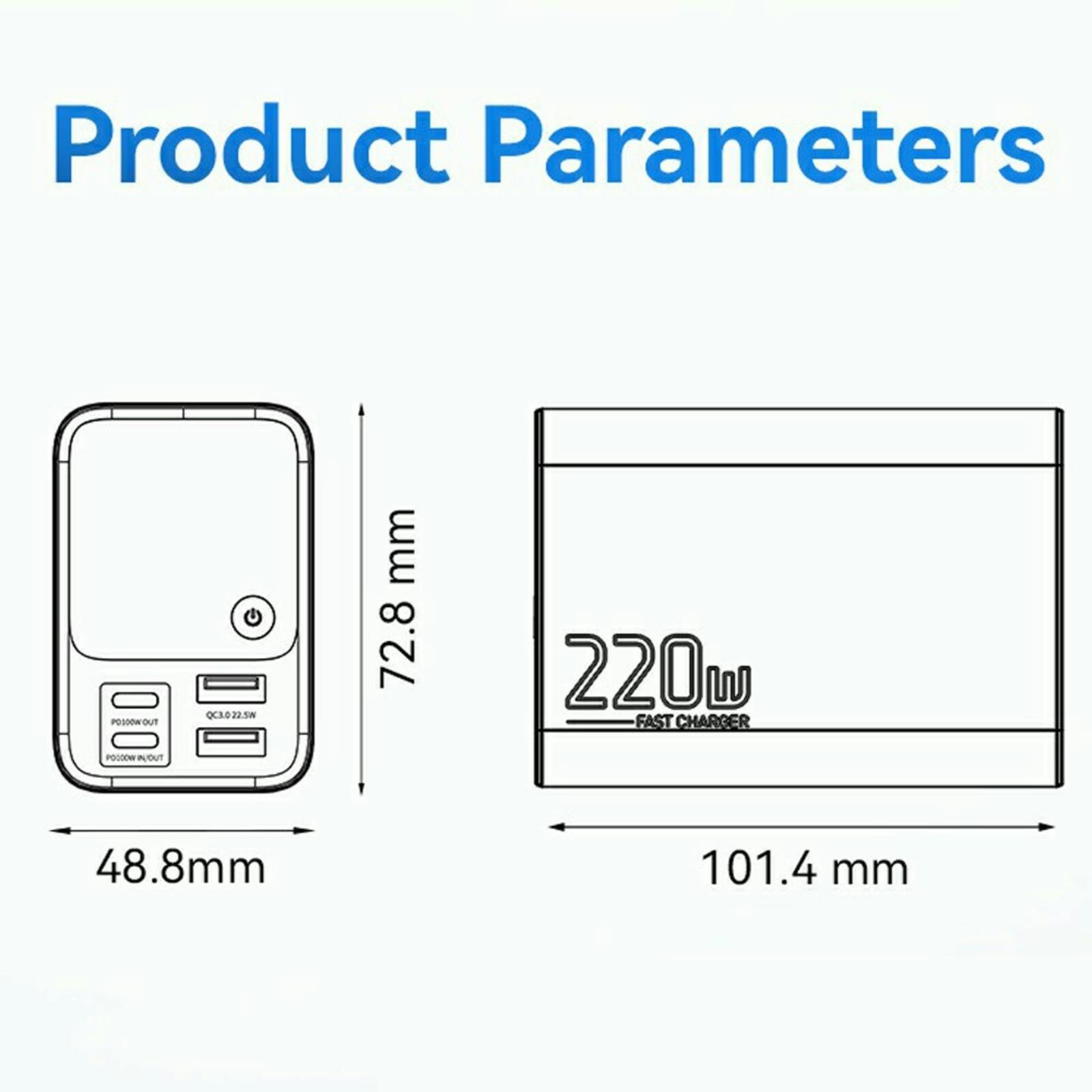 Essager 220W Portable Power Supply Station Grijs 27.000 mAh