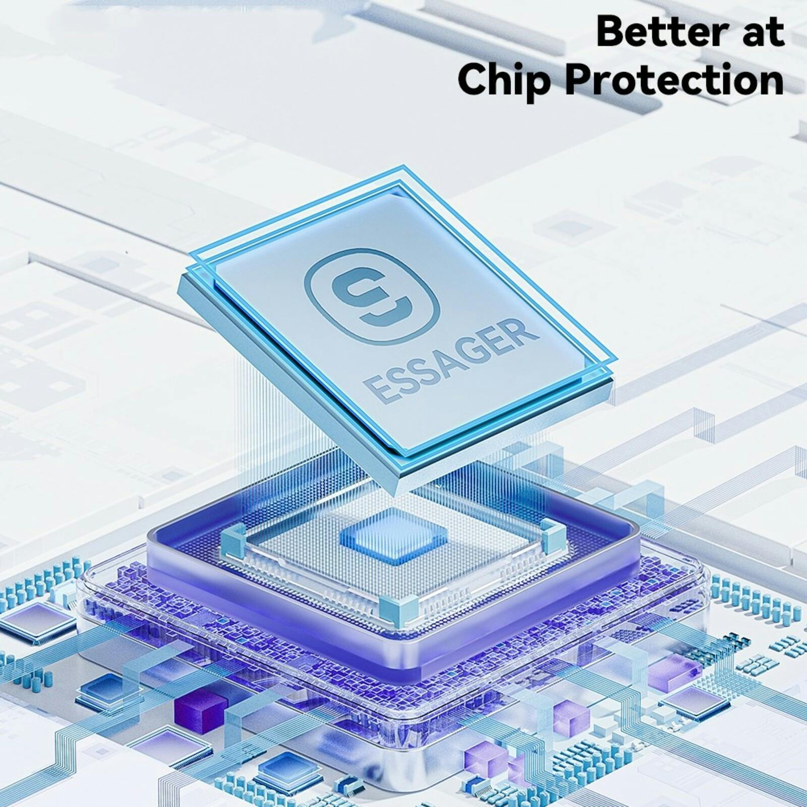 Essager 100W(!) Smartphone en Laptop Data + Oplaadkabel USB-A naar USB-C Zwart 2m