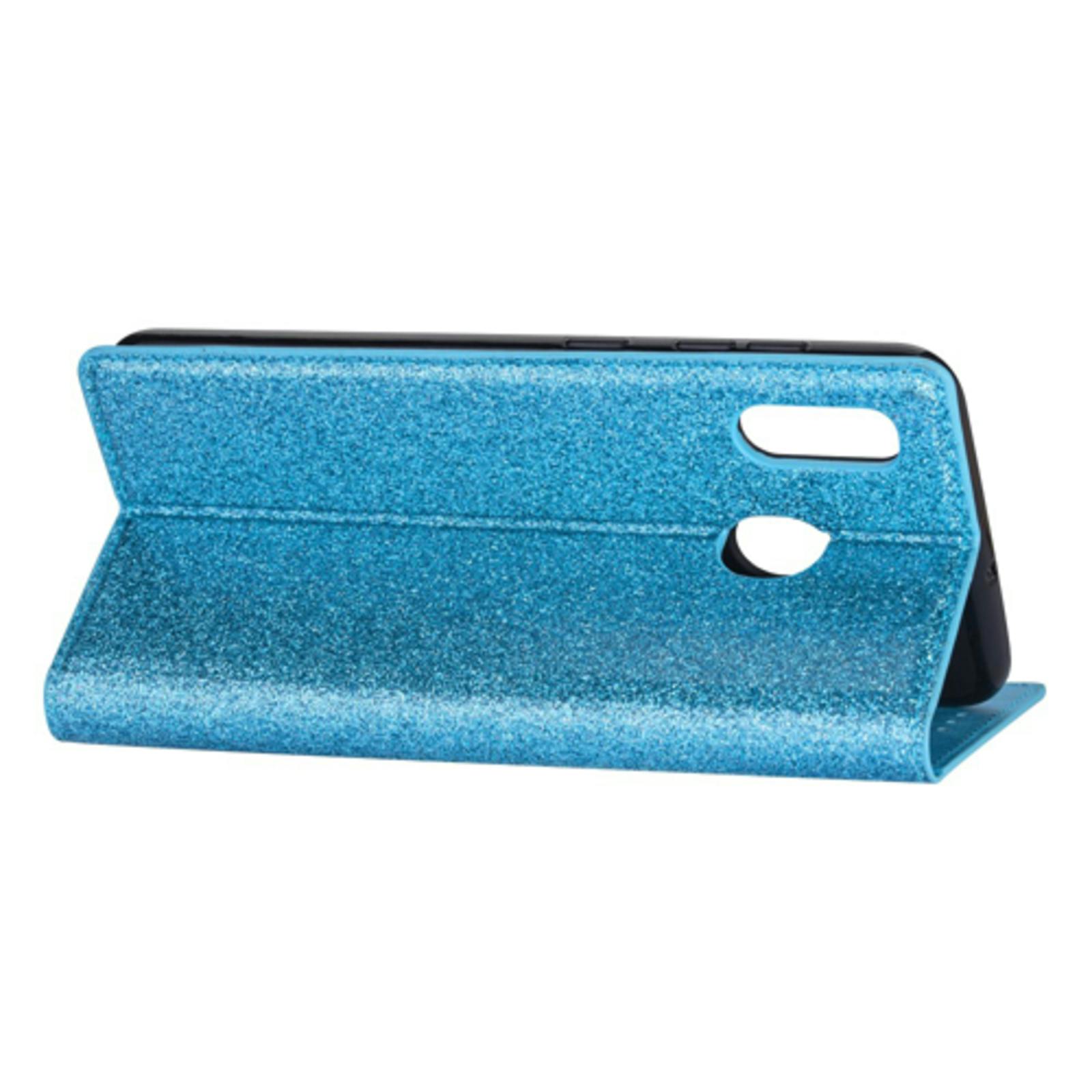 Comfycase Samsung Galaxy A20e Flash Powder Slim-Fit Flipcover Blauw