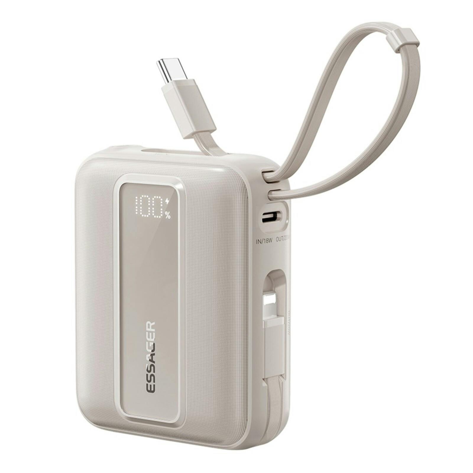 Essager Quick Charge Compact Powerbank met Kabels Titanium 20.000 mAh