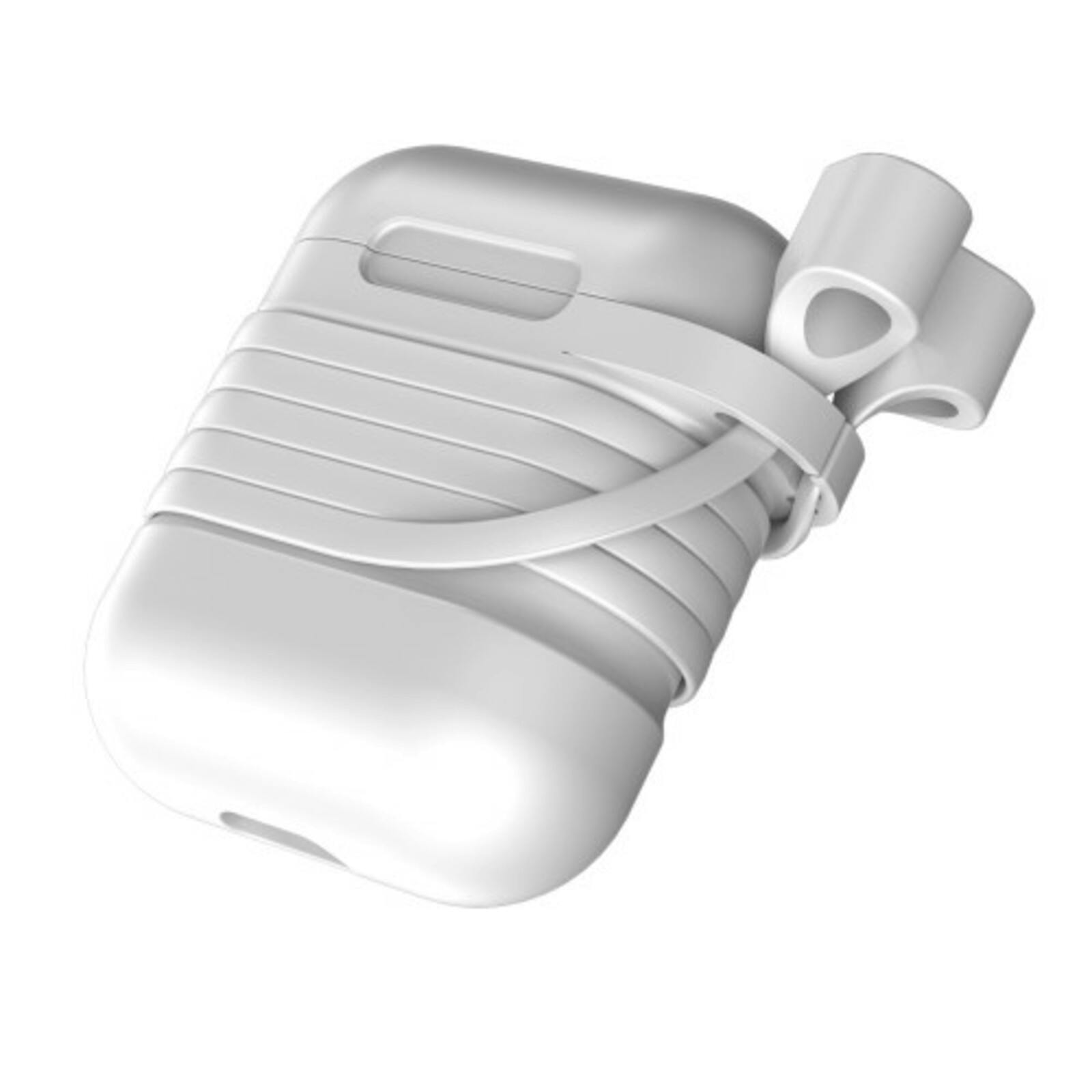 Baseus Luxe AirPods 1/2 Case met Anti-Lost Strap Grijs
