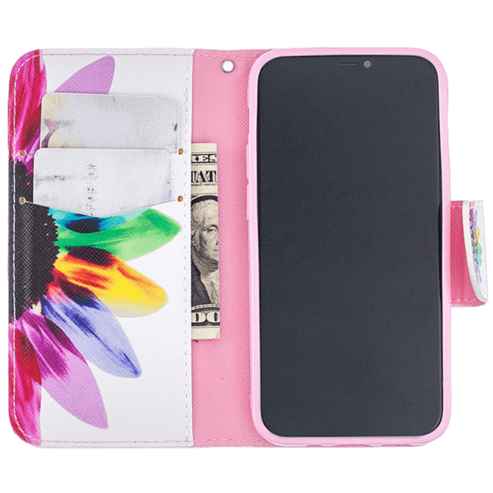 Comfycase iPhone 12 (Pro) Bookcase Hoesje Colourful Petals