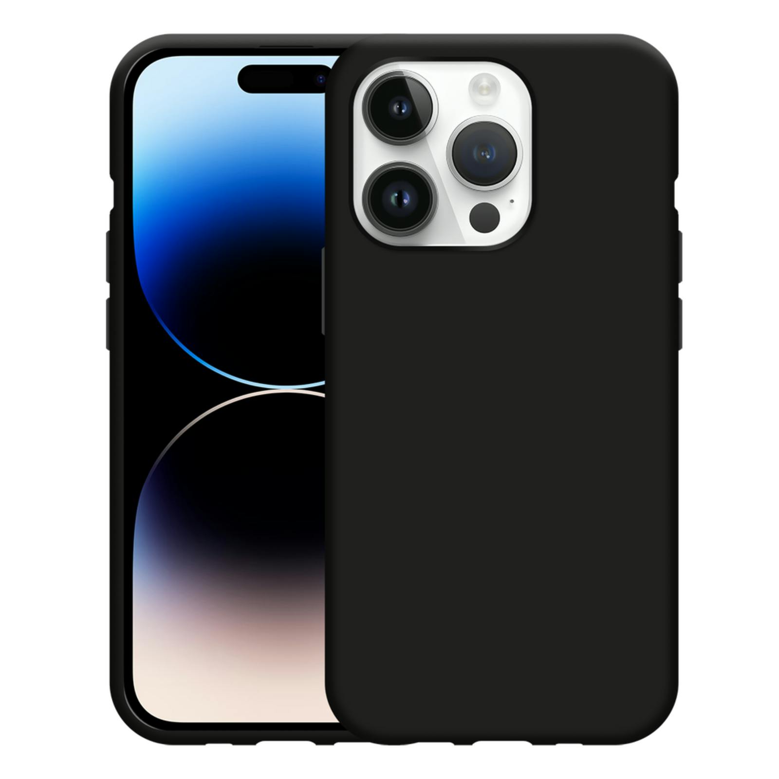 Just in Case iPhone 15 Pro Siliconen Hoesje Met Draagkoord Zwart