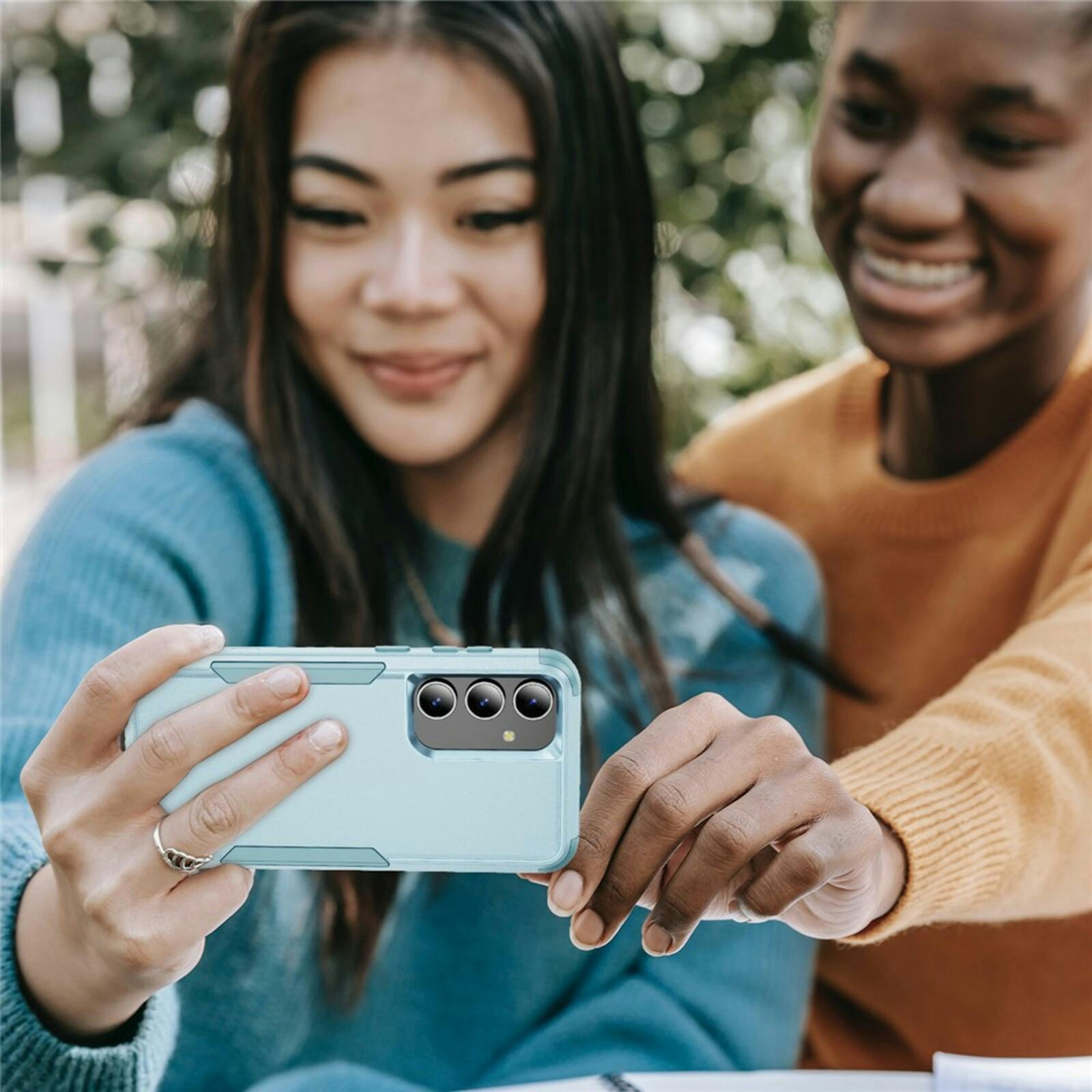 CaseBody Samsung Galaxy S24/S25 3-in-1 Shockproof Hardcase Grijsgroen