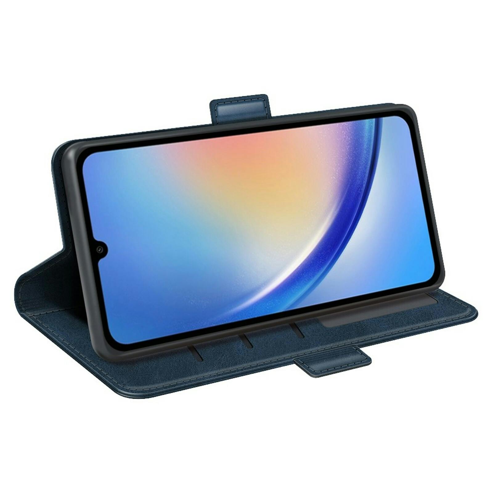 Comfycase Samsung Galaxy A35 Bookcase Hoesje Blauw