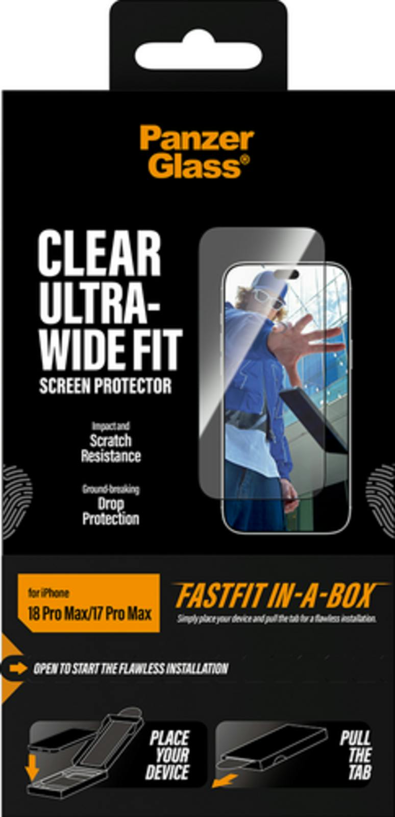 PanzerGlass iPhone 18 Pro Max Fastfit In-a-Box Screenprotector