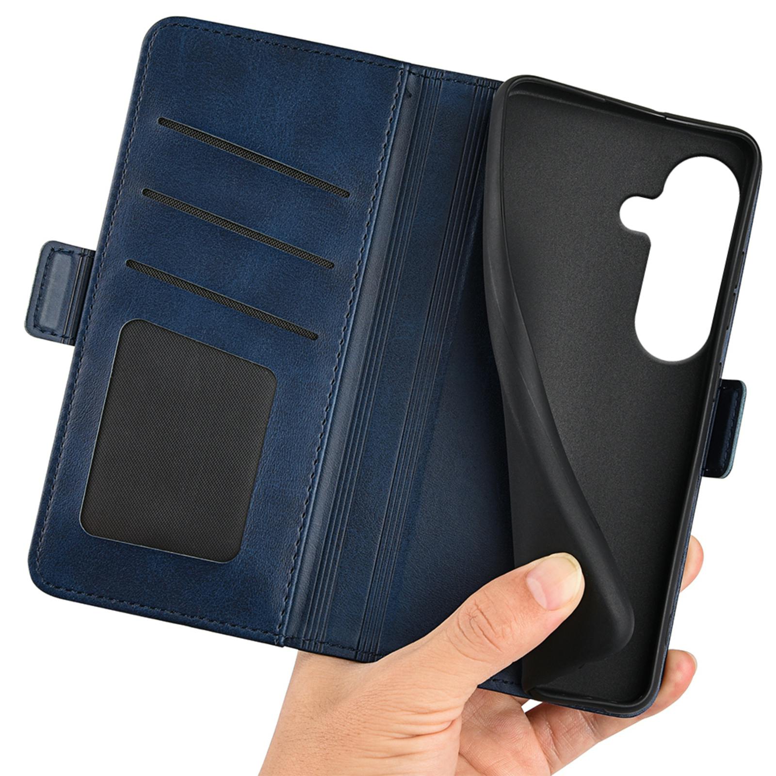 CaseBody Samsung S26 Real Leather Wallet Hoesje Blauw