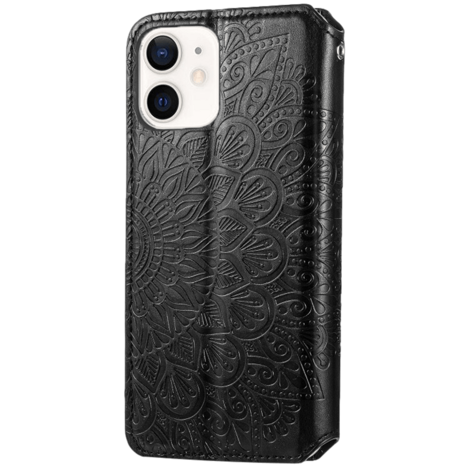 Mocaa iPhone 12 (Pro) Designz Magnetic Mandala Wallet Case Zwart