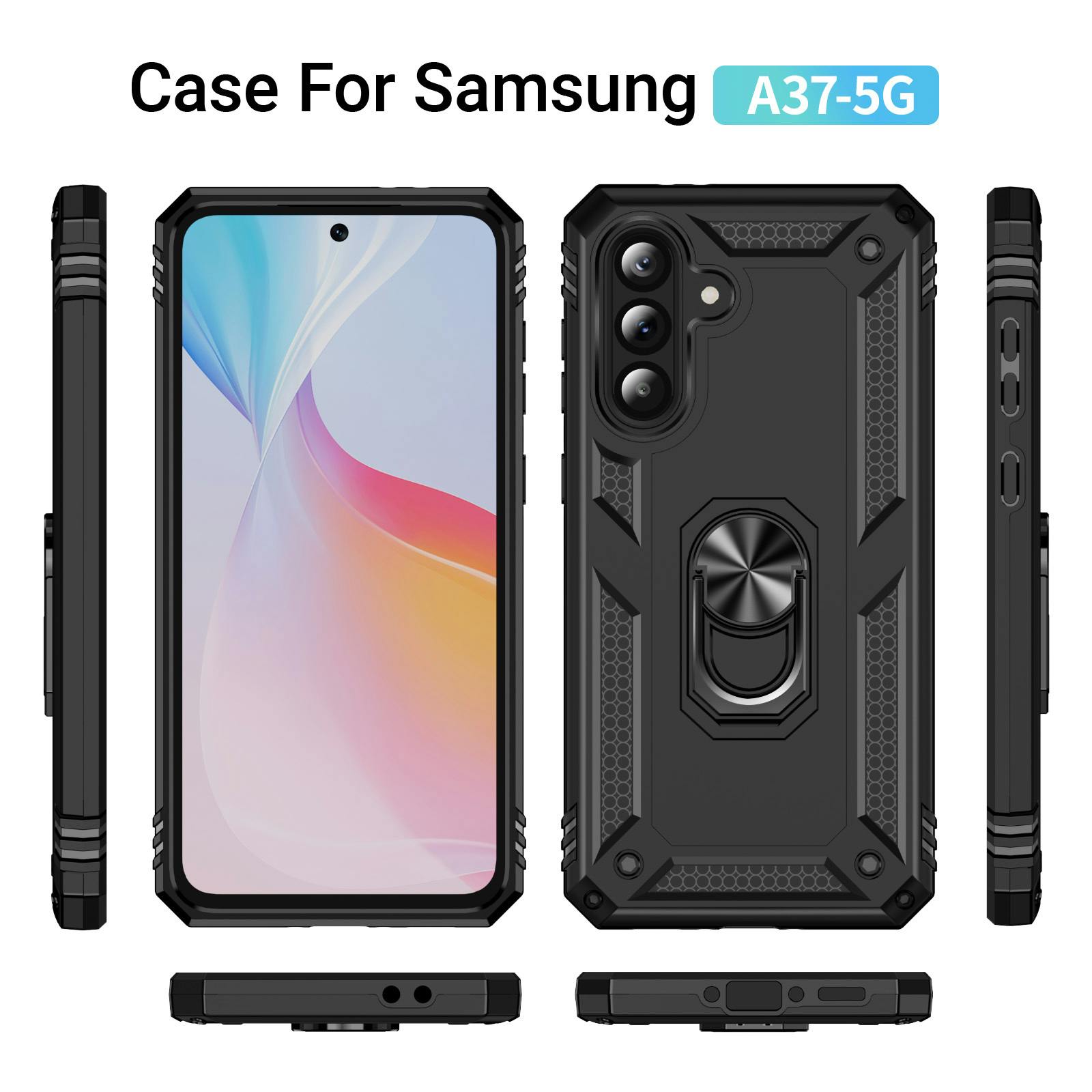 CaseBody Samsung Galaxy A37 Shield Case Zwart