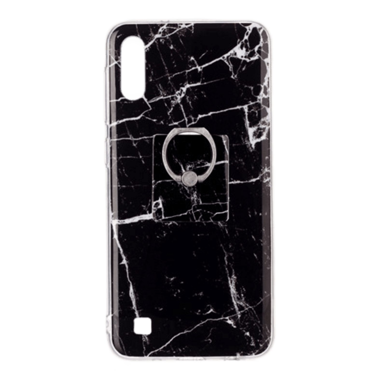 CaseBody Samsung Galaxy A10 Marble Case III met Ringhouder Zwart