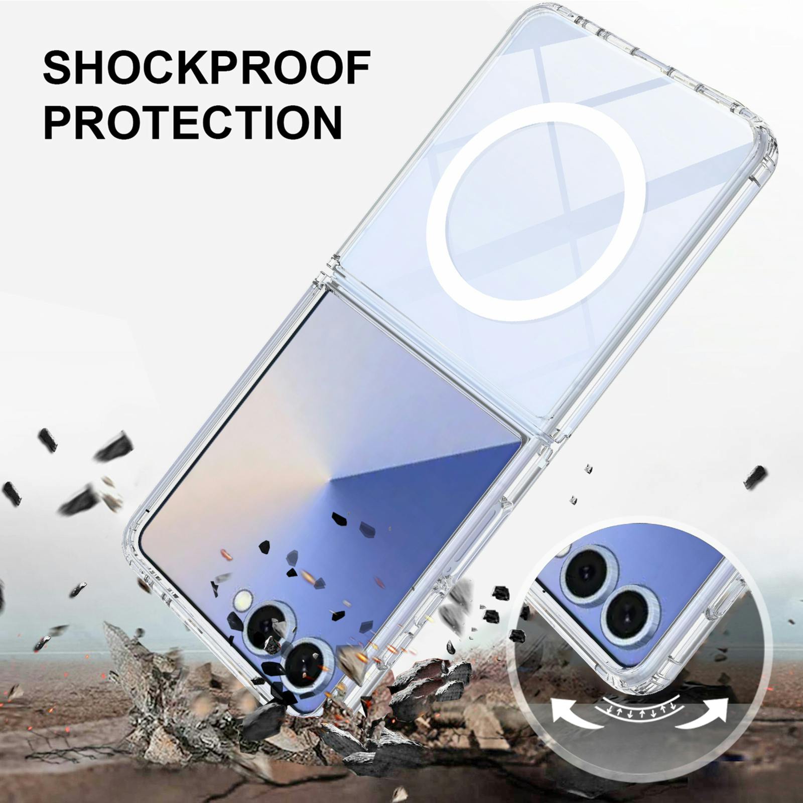 CaseBody Samsung Galaxy Z Flip8 Magnetisch Hoesje Transparant