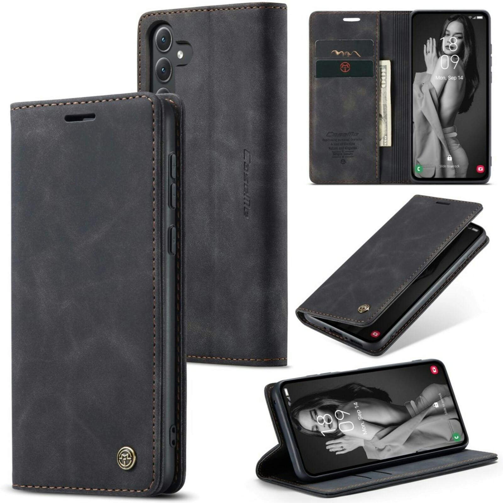 Caseme Samsung A35 Business Wallet Hoesje Zwart