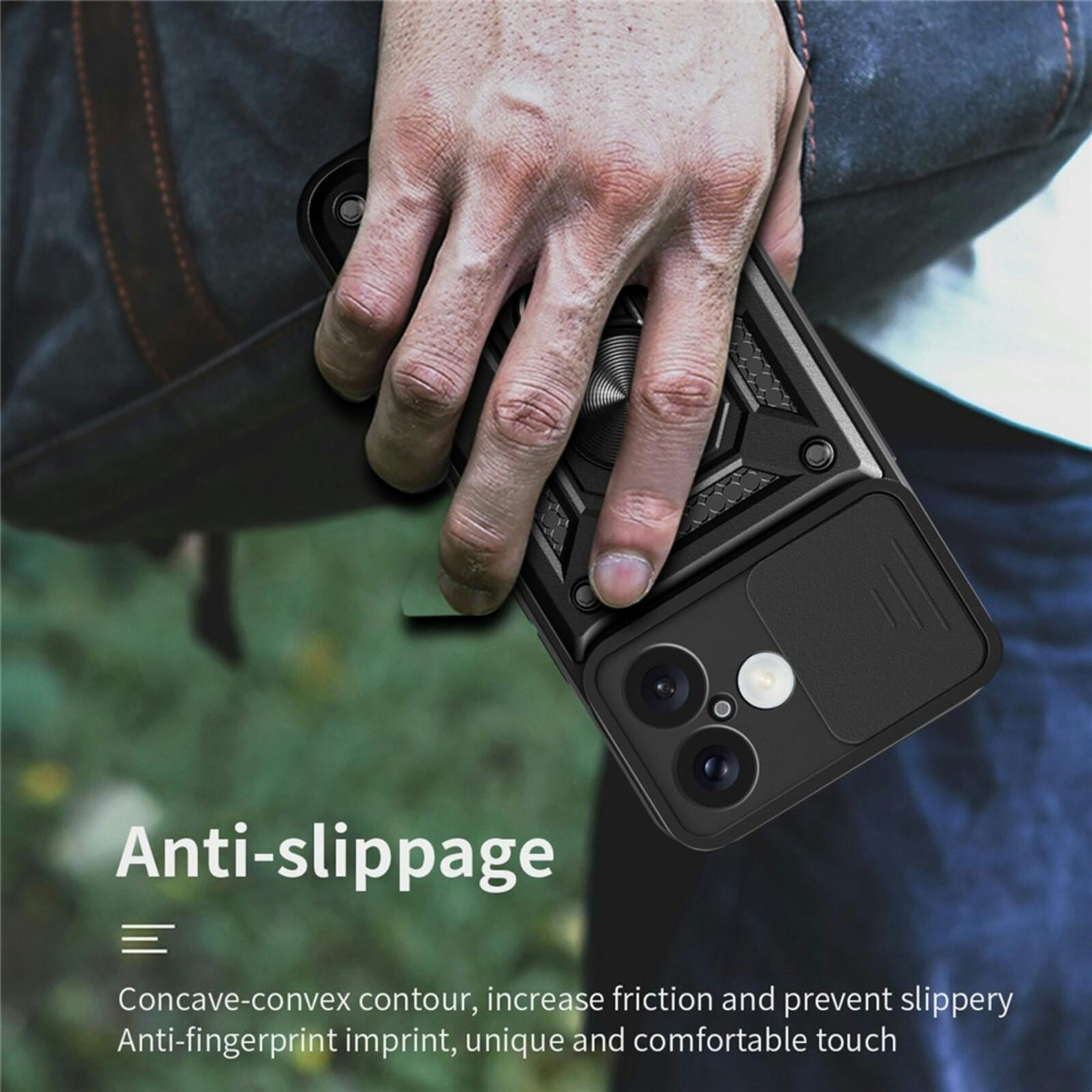 CaseBody Apple iPhone 17 Shield Case met Camera-schuif Zilver