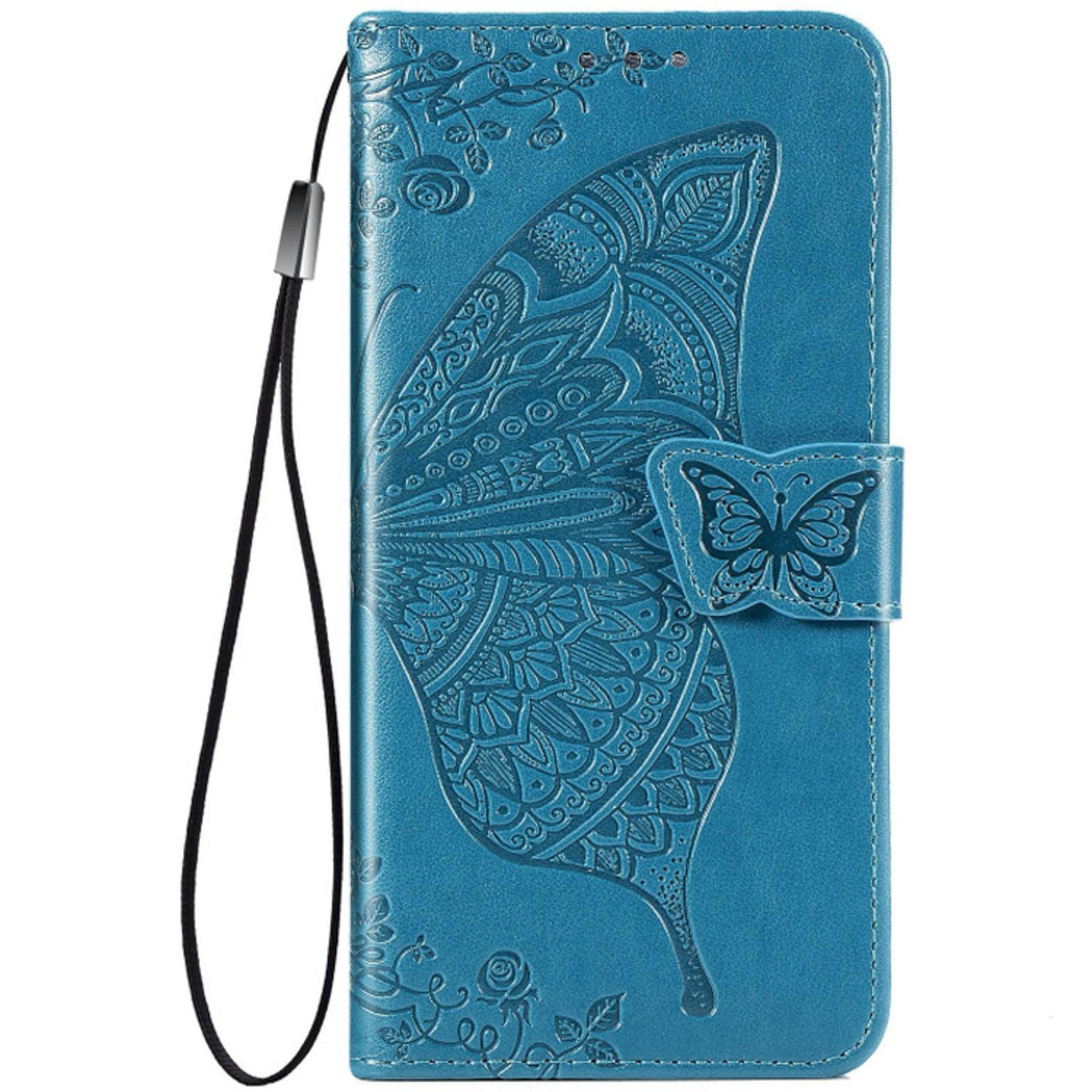Comfycase P Smart 2020 Butterfly Booklet Telefoonhoesje Blauw