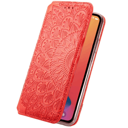 Mocaa iPhone 12 (Pro) Designz Magnetic Mandala Wallet Case Rood