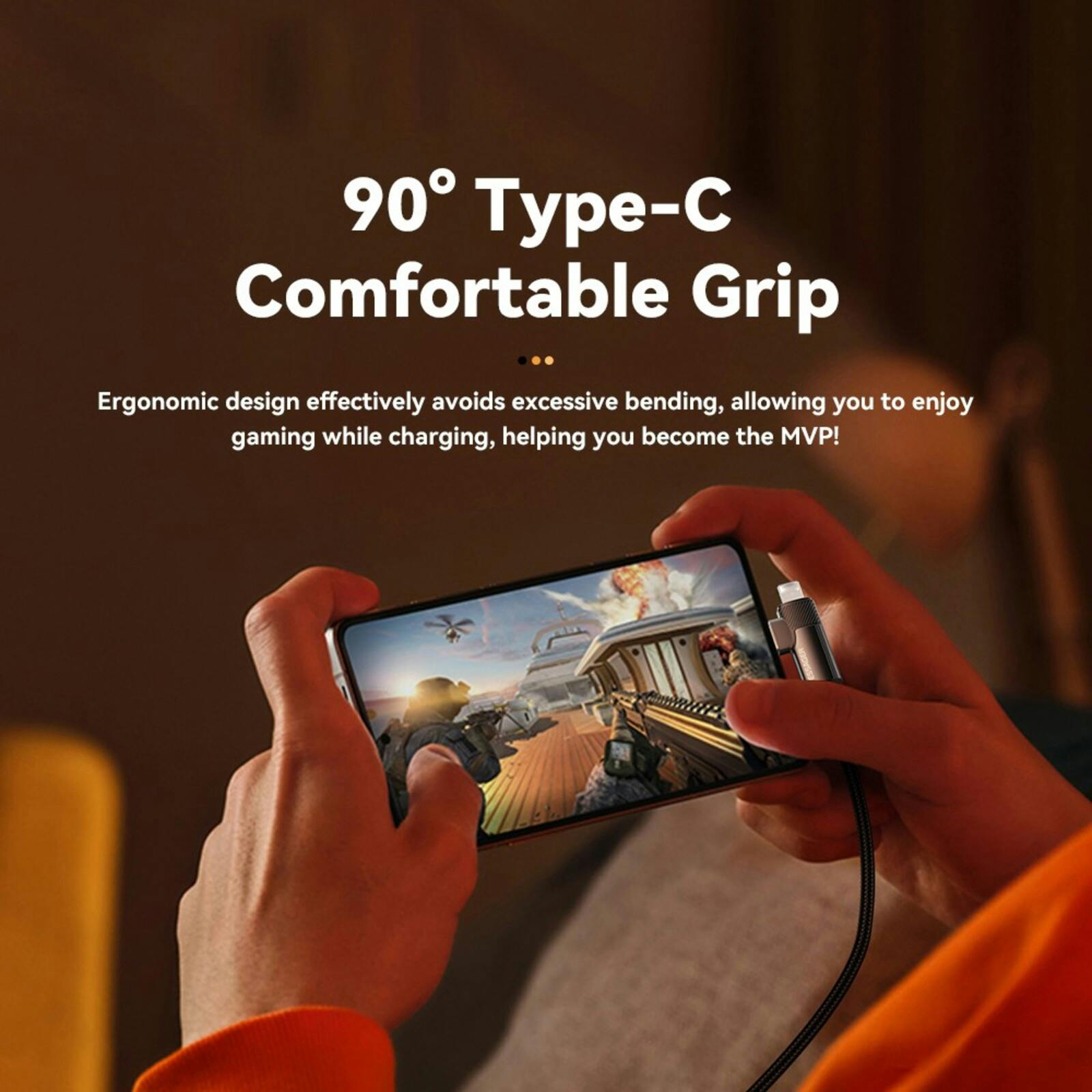 Joyroom USB-A naar Lightning of USB-C 90 Graden Kabel 1m